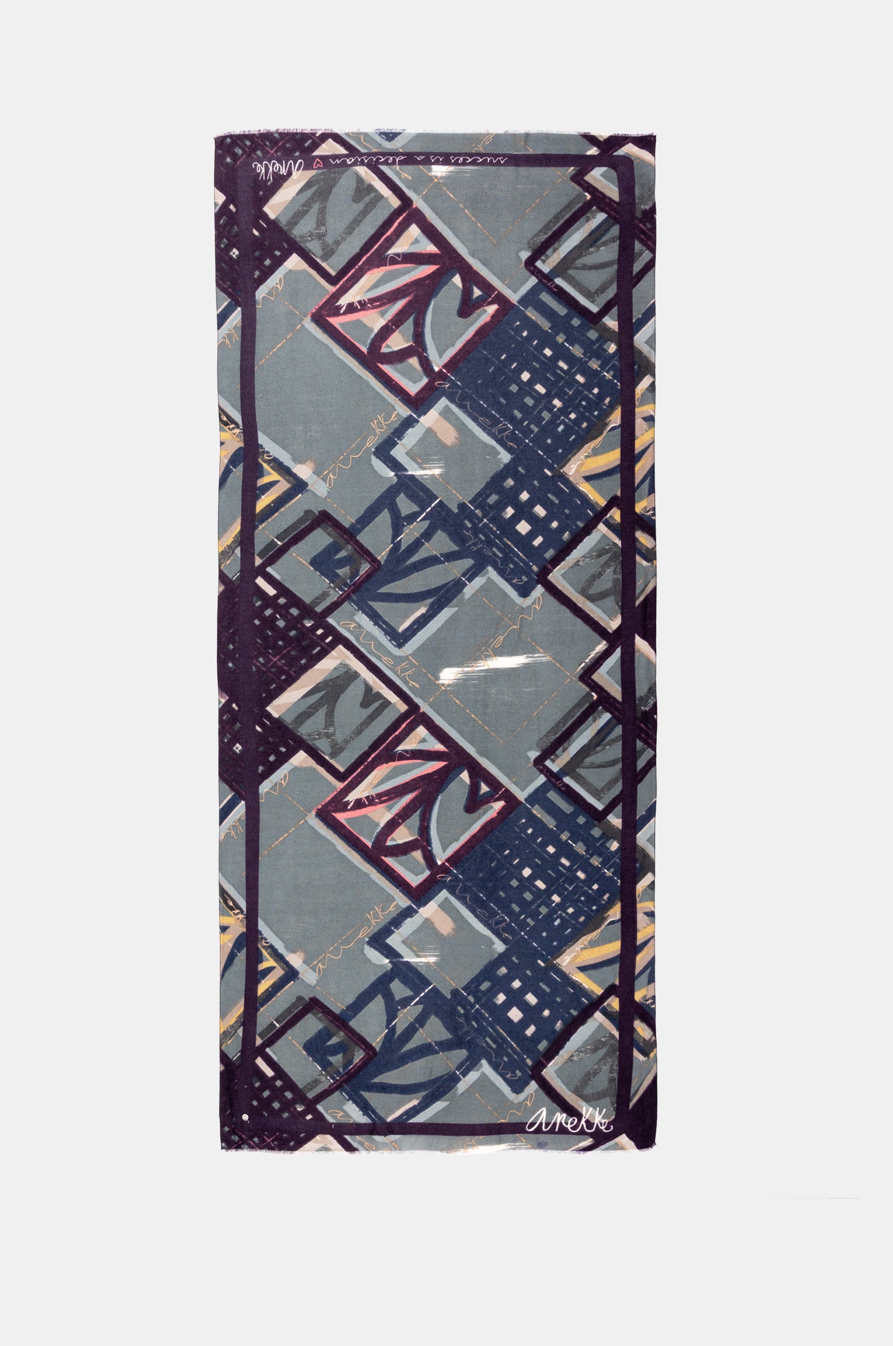 Pashmina gemustert blau