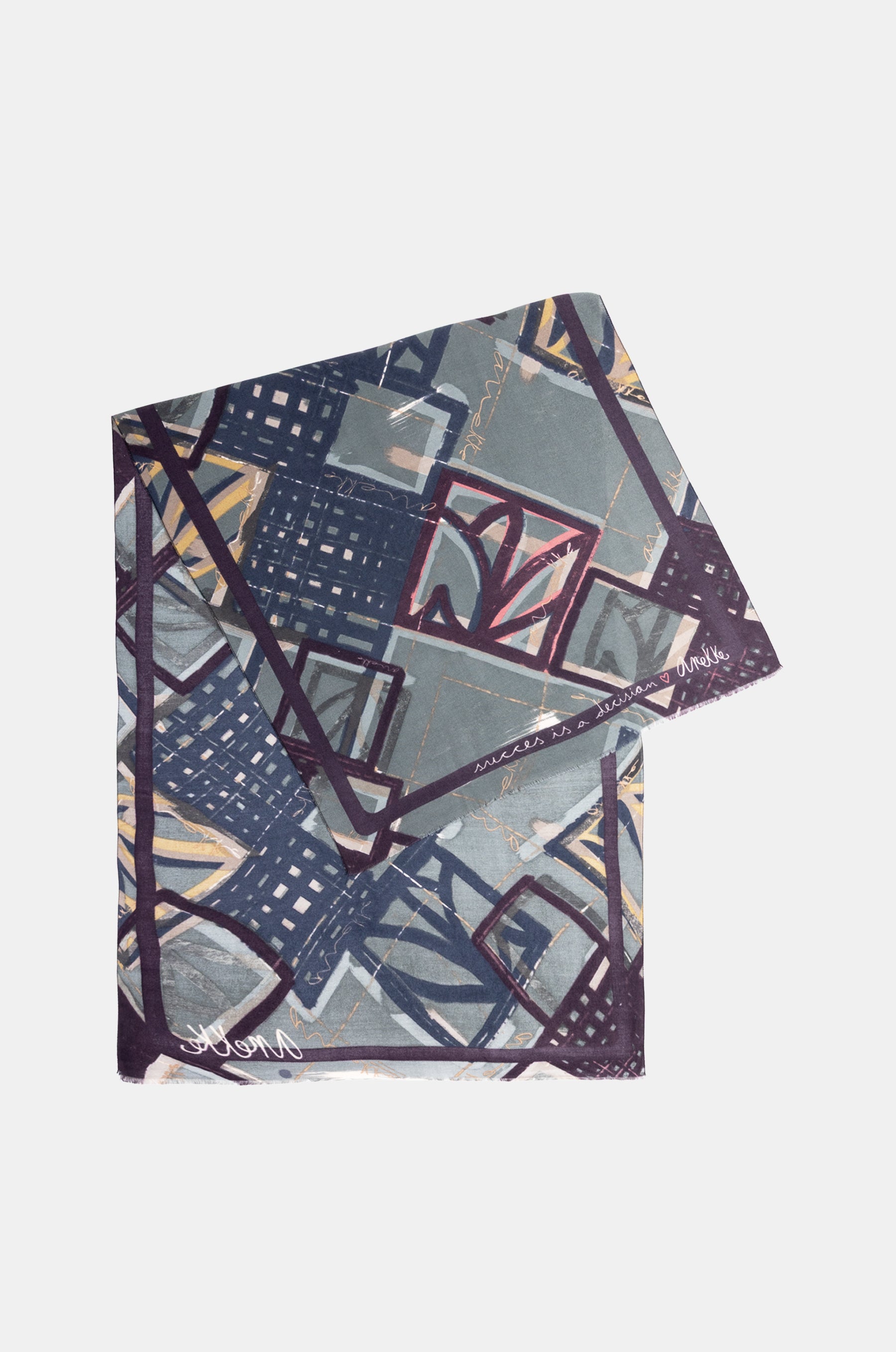 Pashmina gemustert blau