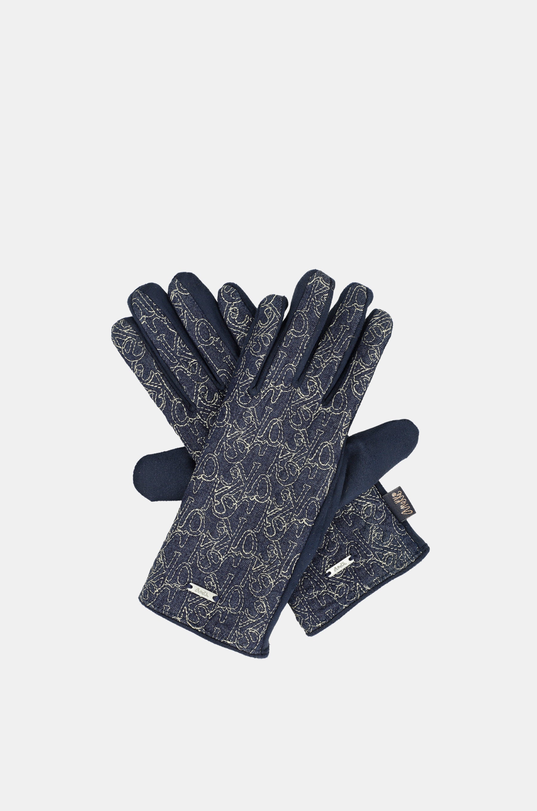 Handschuhe Denim gemustert