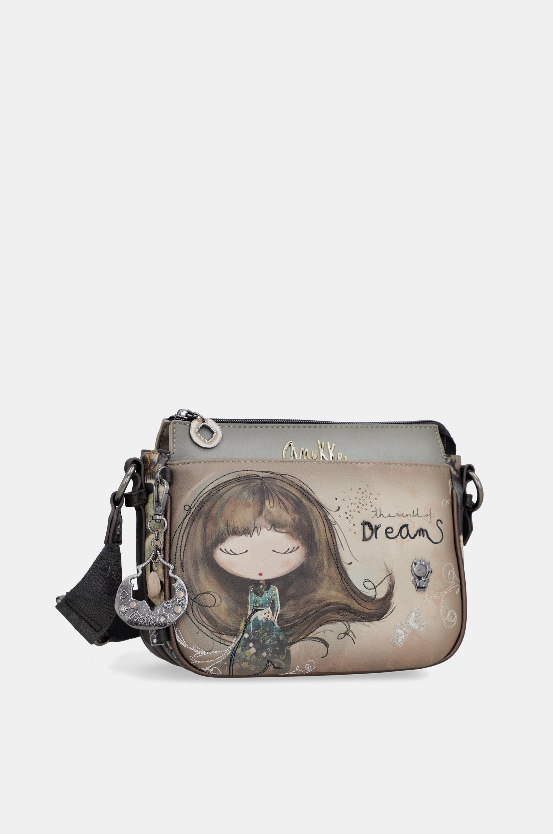 Umhängetasche mit 3 Fächern Real mittelgroß