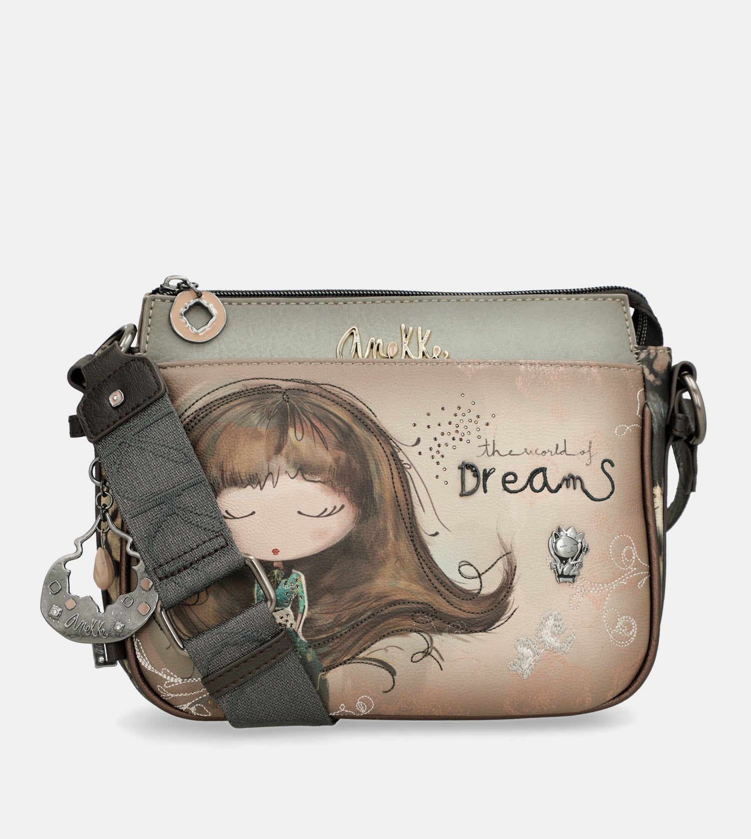 Umhängetasche mit 3 Fächern Real mittelgroß