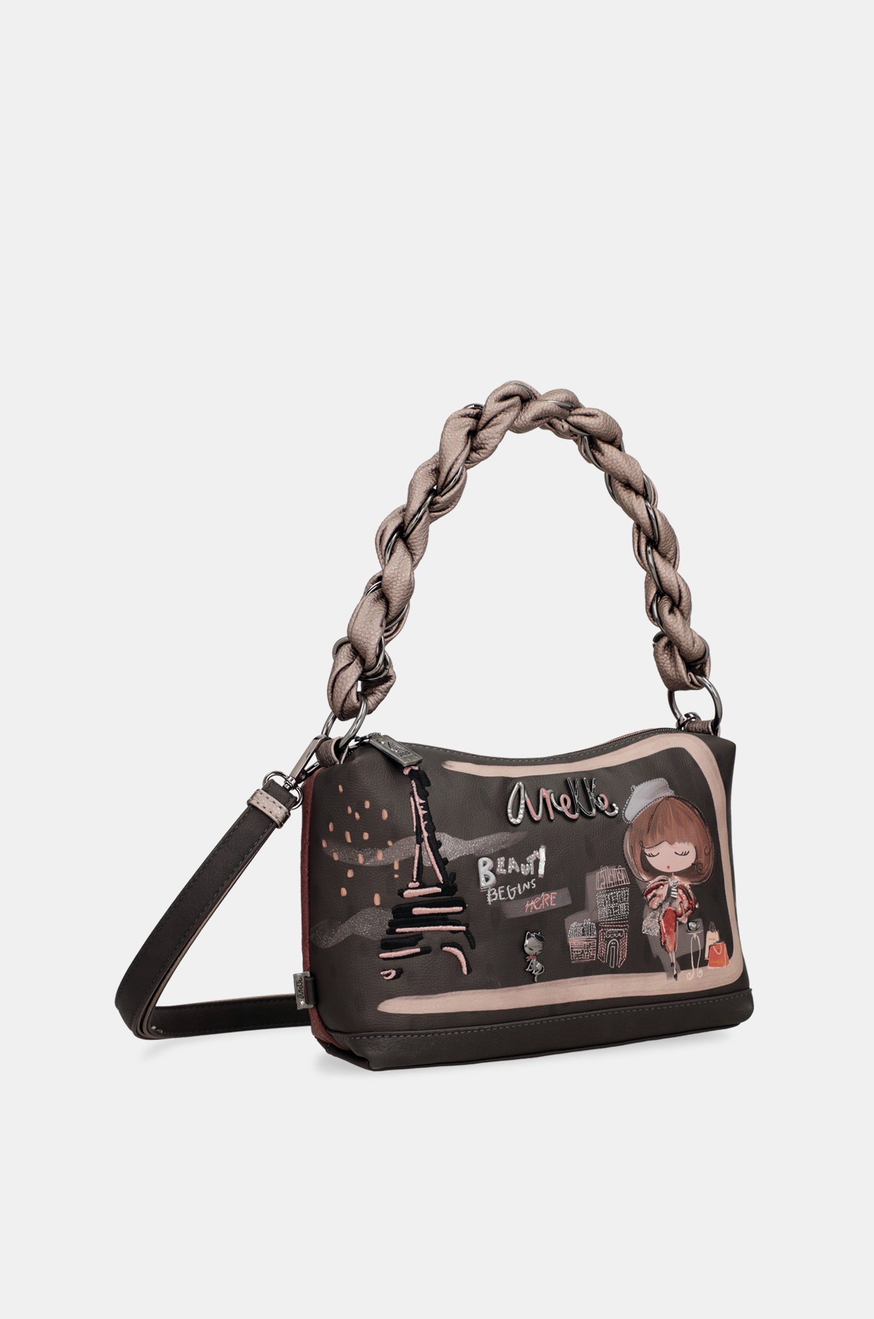 Tasche mit kurzem Henkel und Umhängeriemen Mademoiselle