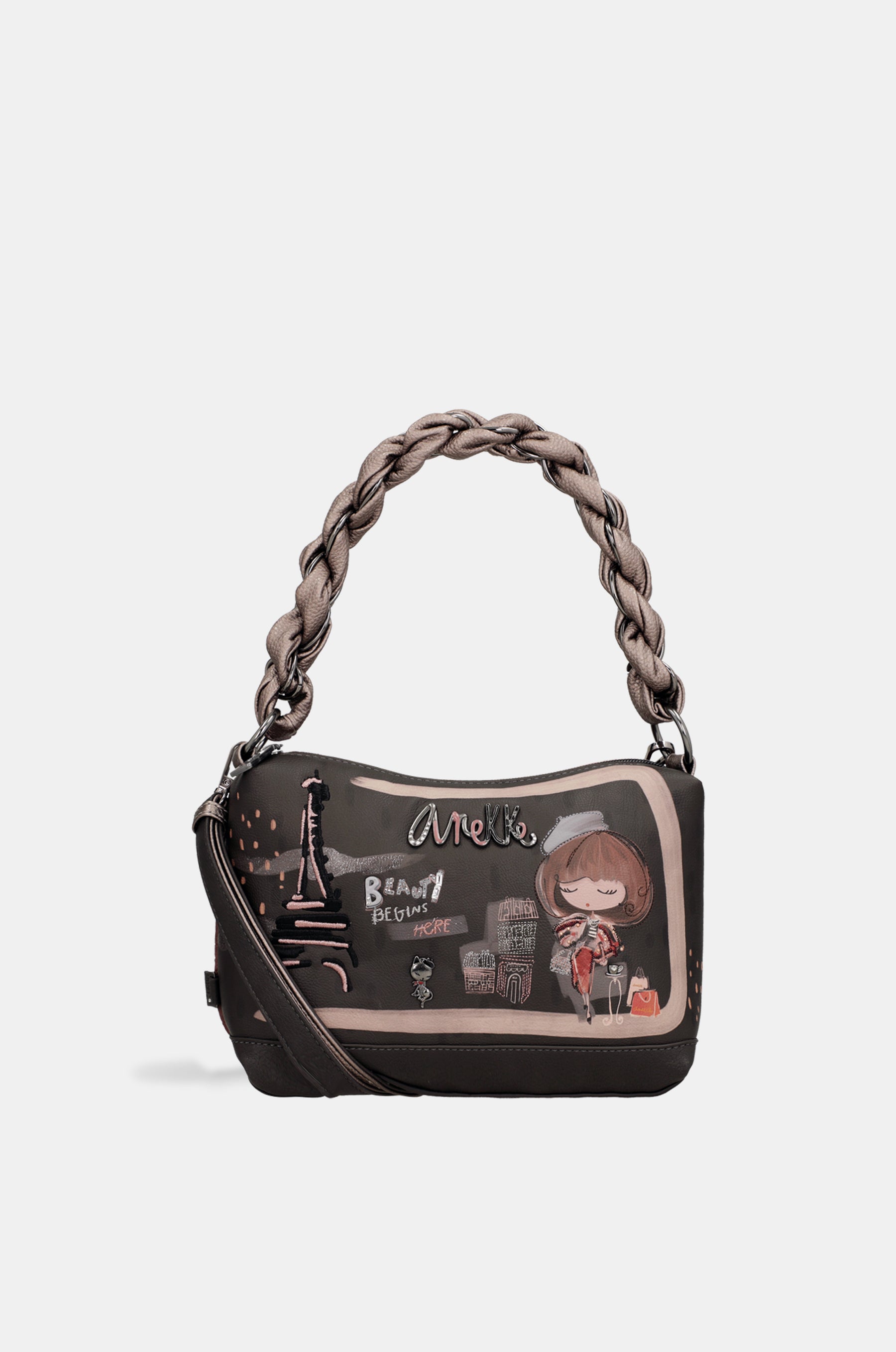 Tasche mit kurzem Henkel und Umhängeriemen Mademoiselle