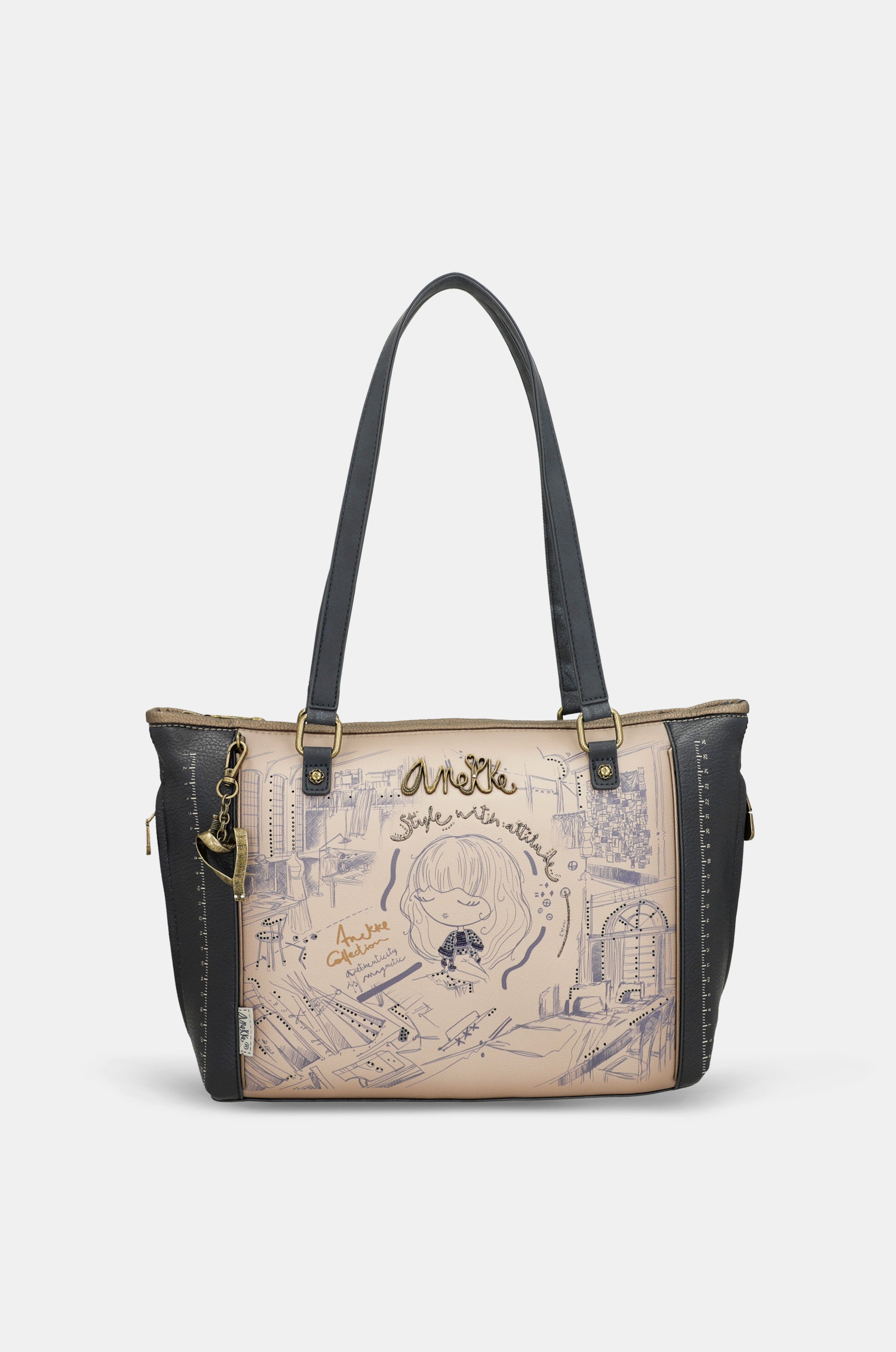 Shopper Tasche mit Umhängeriemen Studio