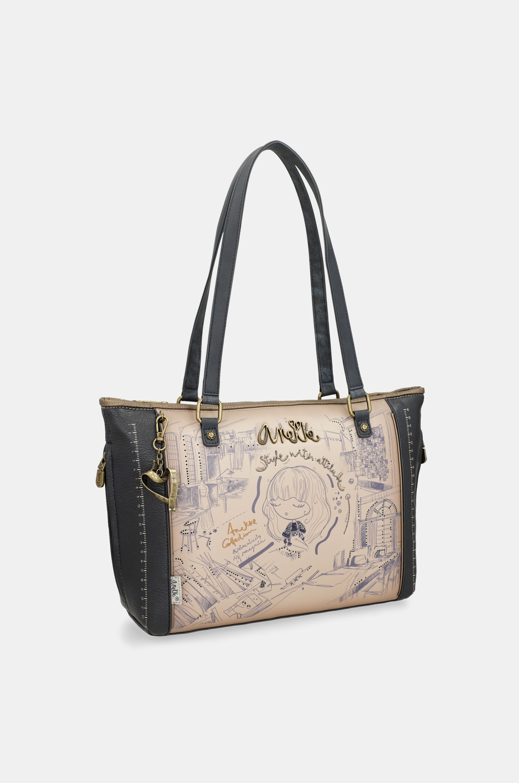 Shopper Tasche mit Umhängeriemen Studio