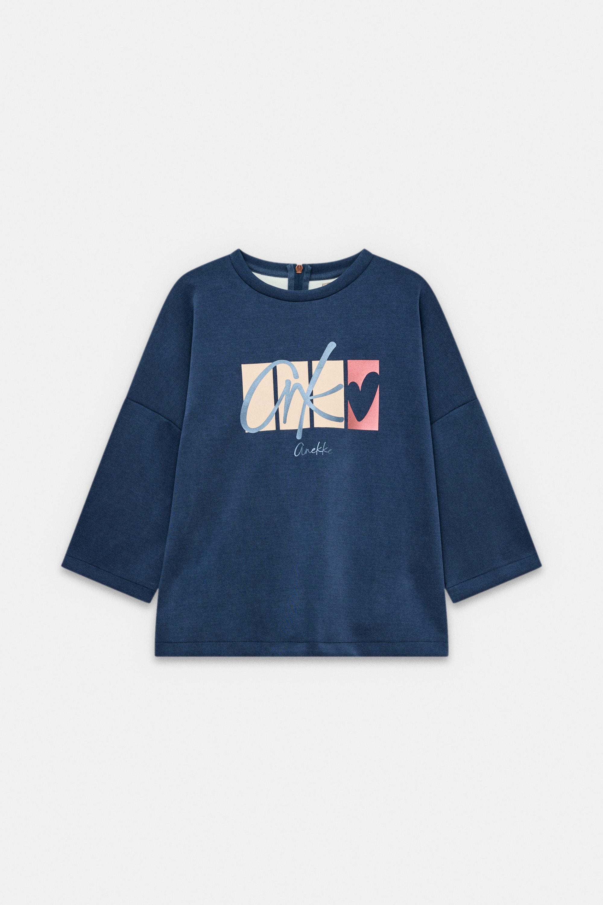 Kurzärmliges Sweatshirt marineblau