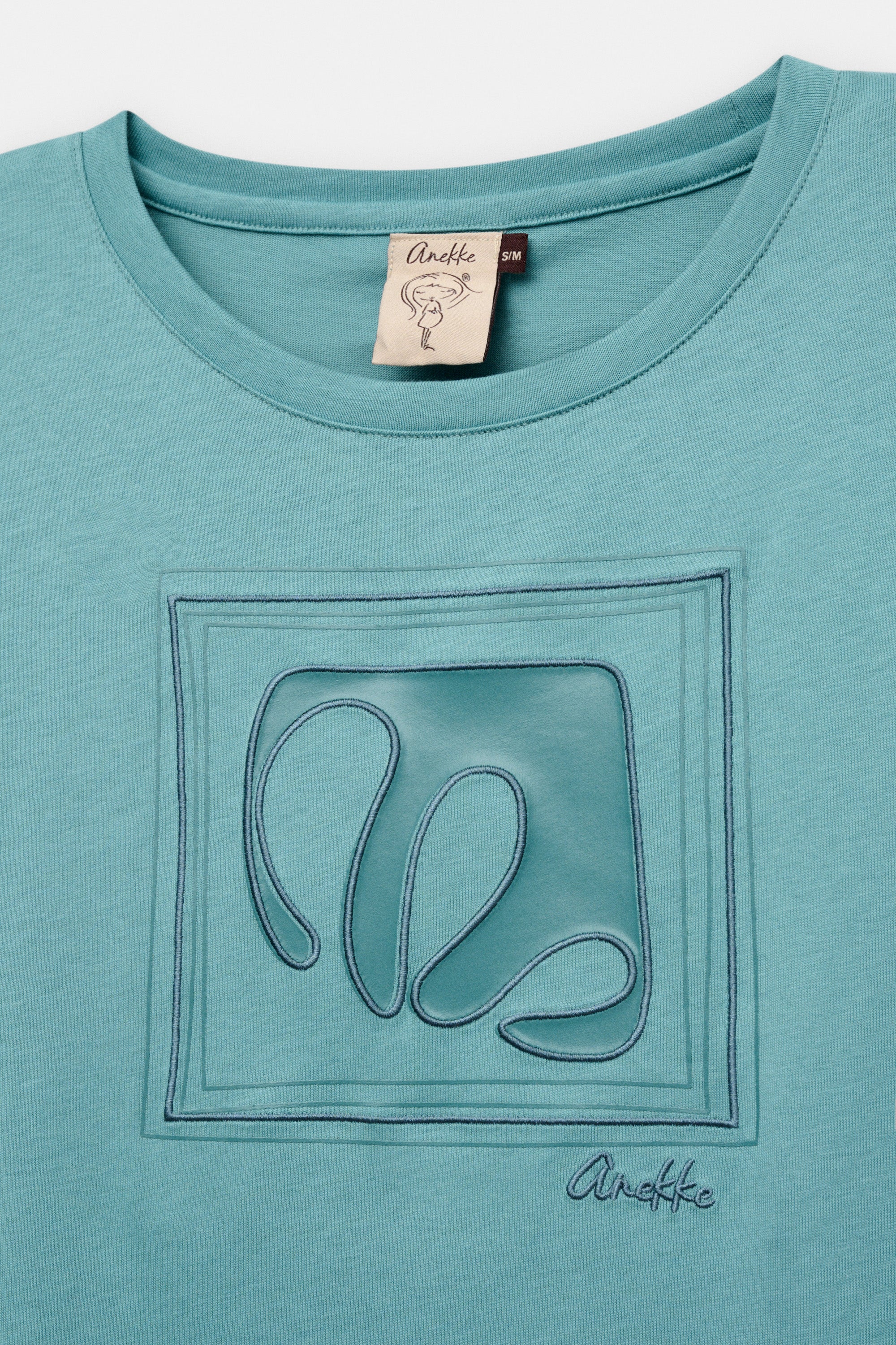 Blaues T-Shirt mit Puffärmeln