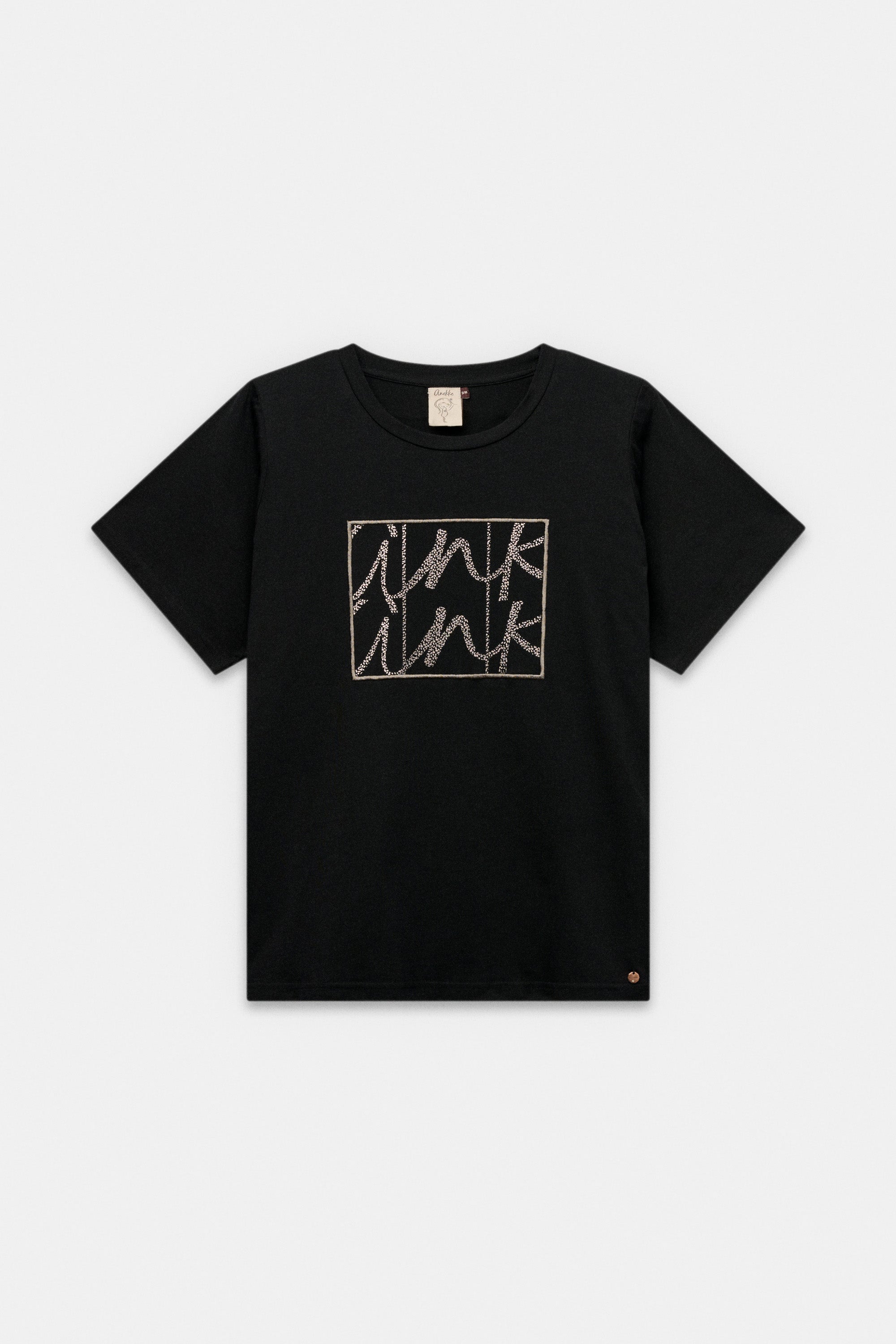 Schwarzes Kurzarm-T-Shirt