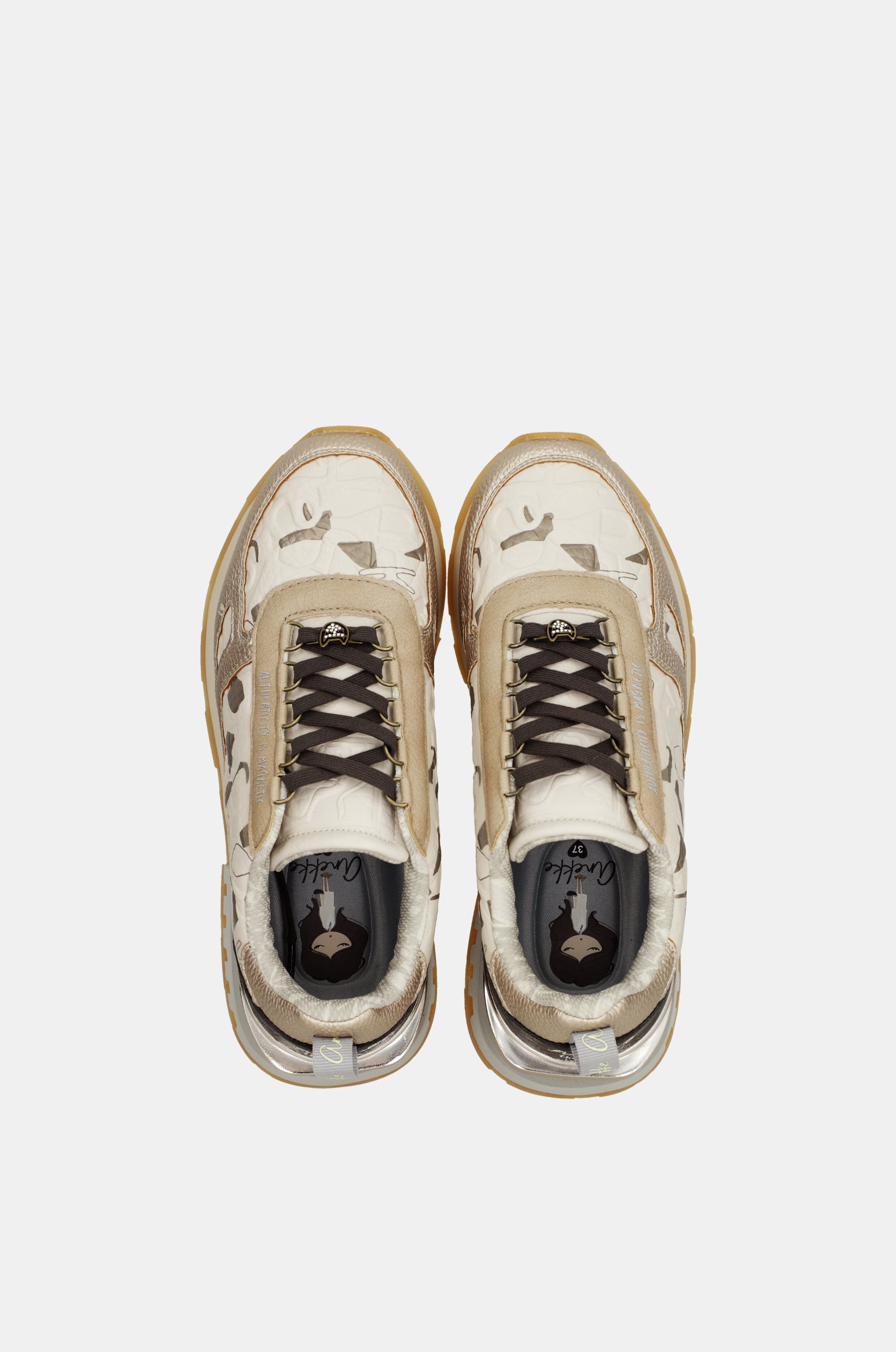 Beige-goldene Sneaker