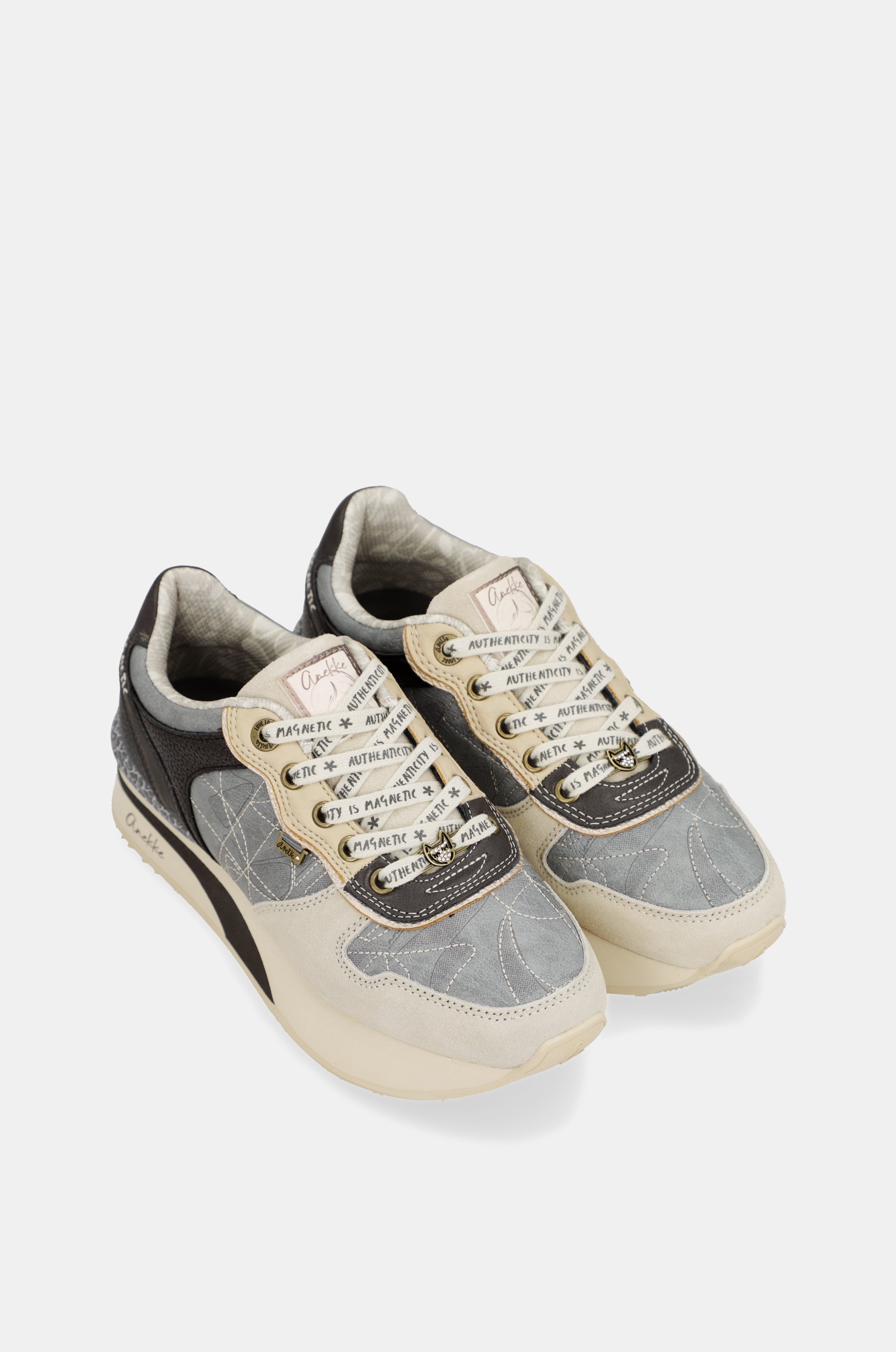 Blaue-beige Sneaker