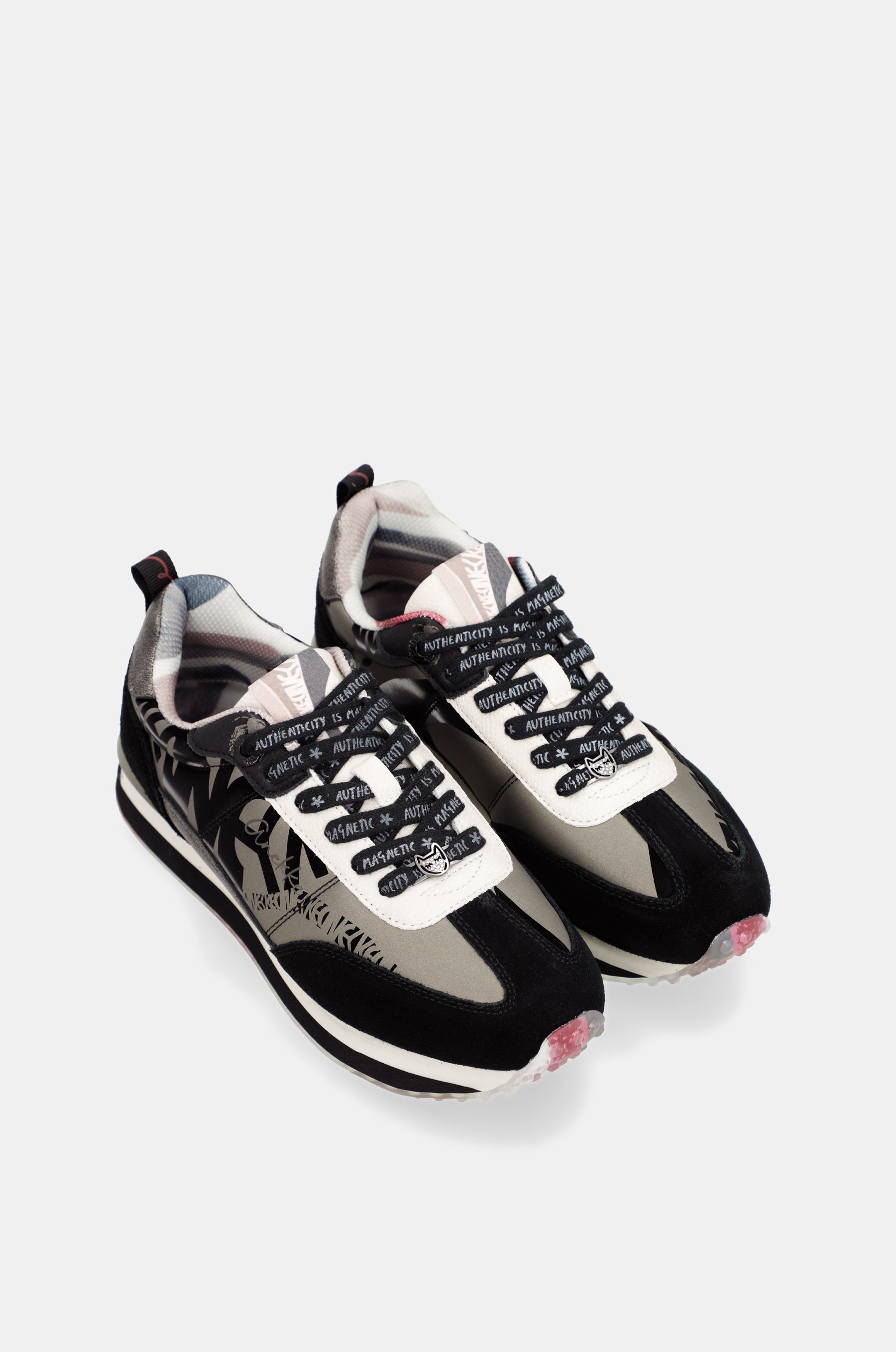 Schwarz-bleigraue Sneaker