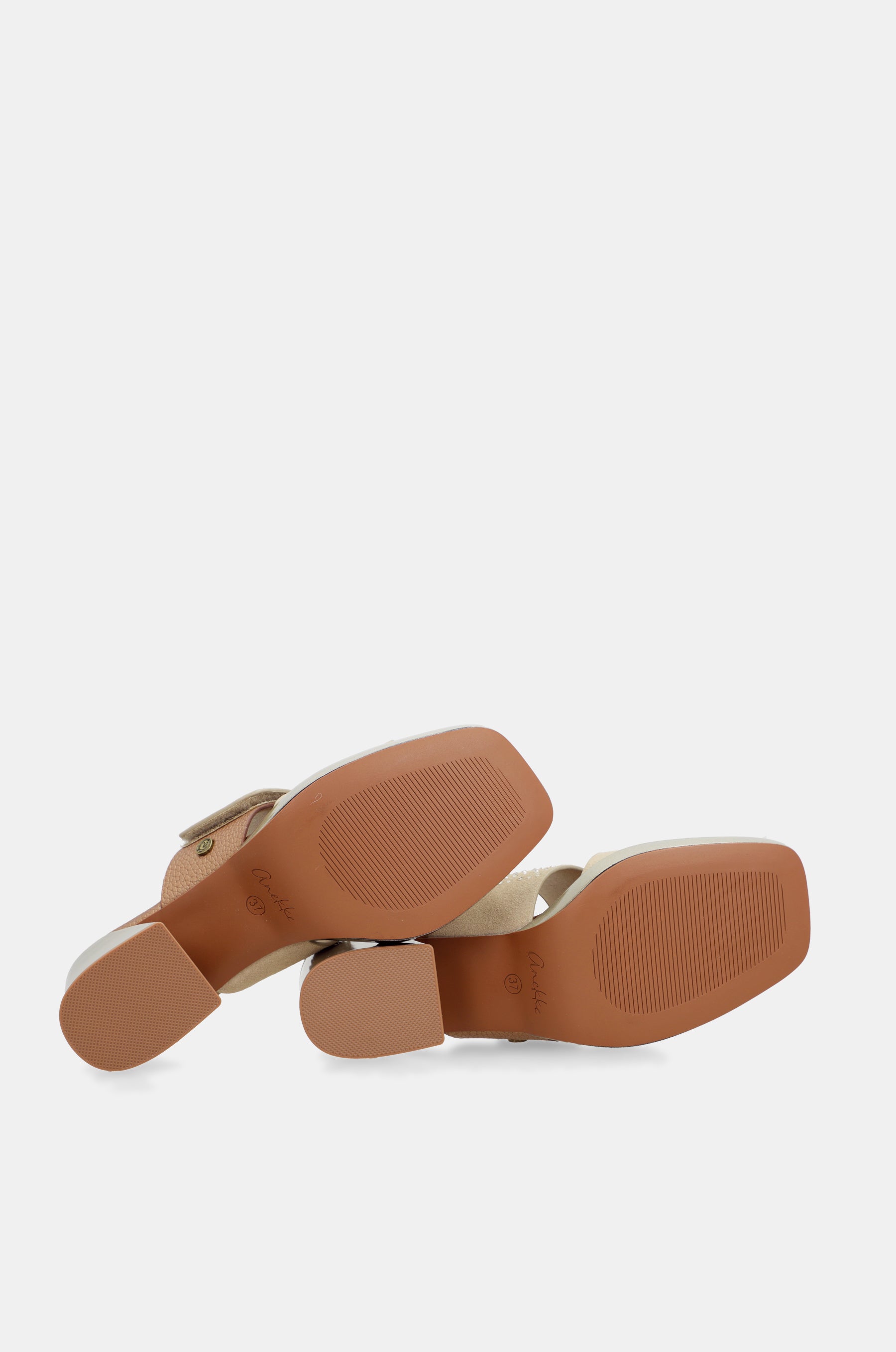 Beige Sandalen mit Strass