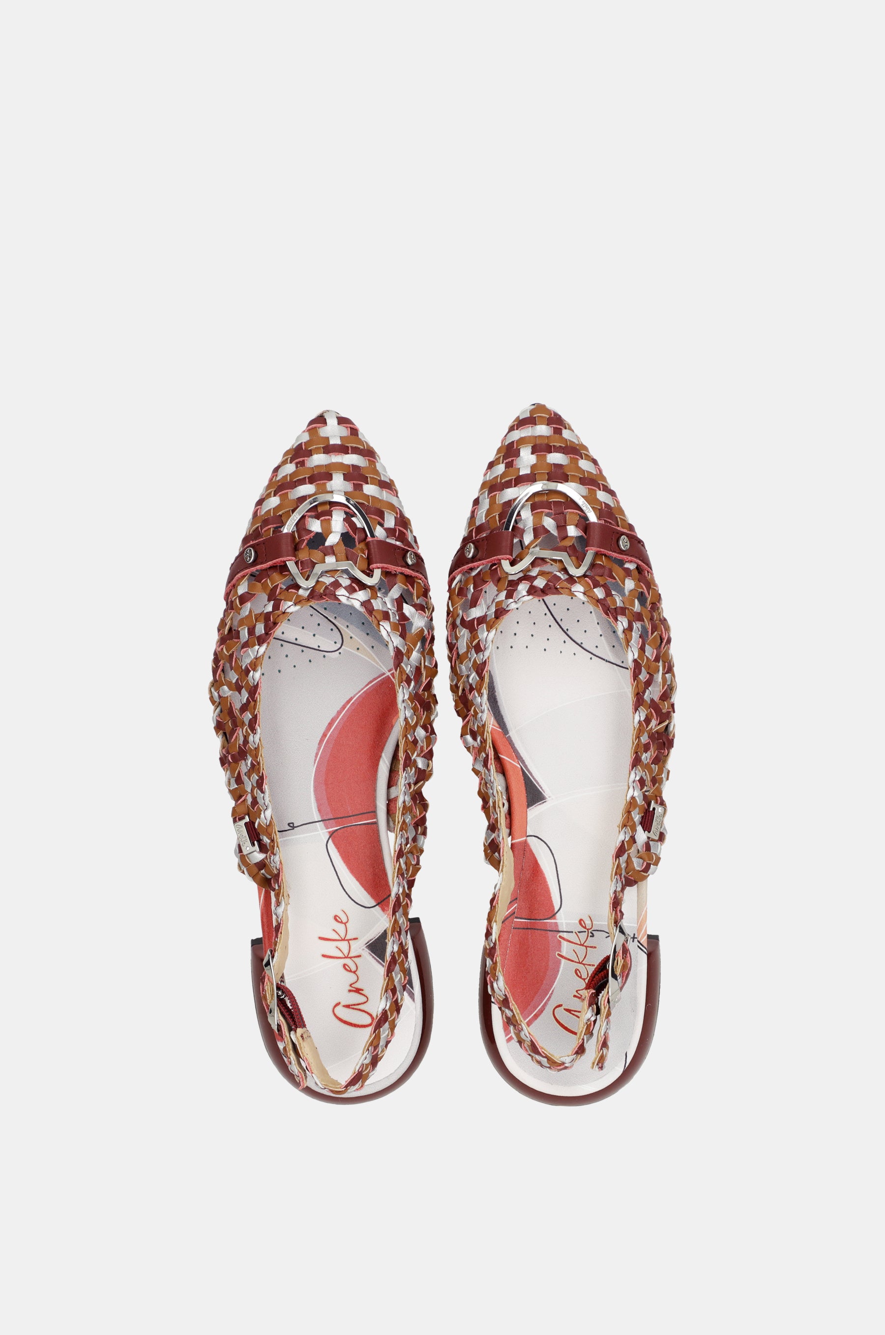 Bordeauxfarbene Slingback-Sandalen