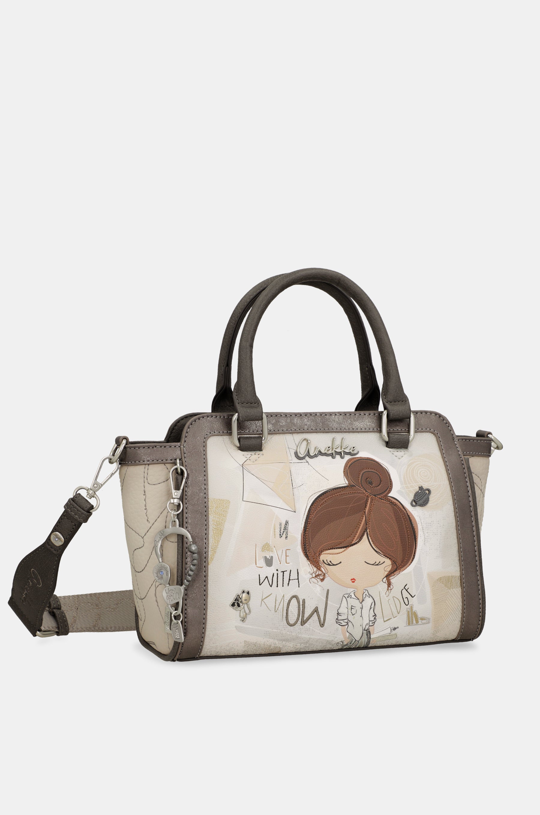 Tasche mit kurzem Griff und Umhängeriemen Sophia
