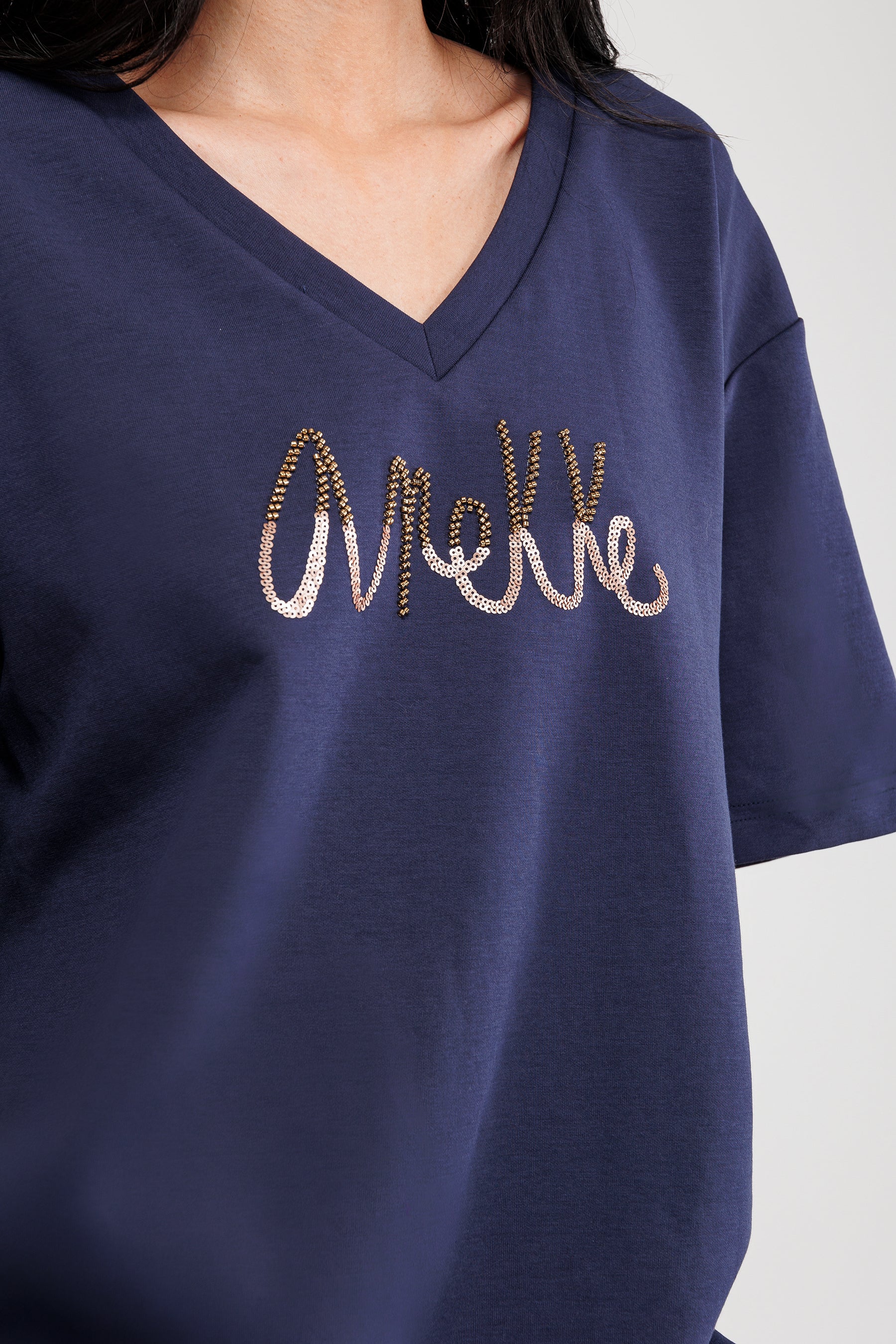 Kurzarm-T-Shirt schwarz mit Logo