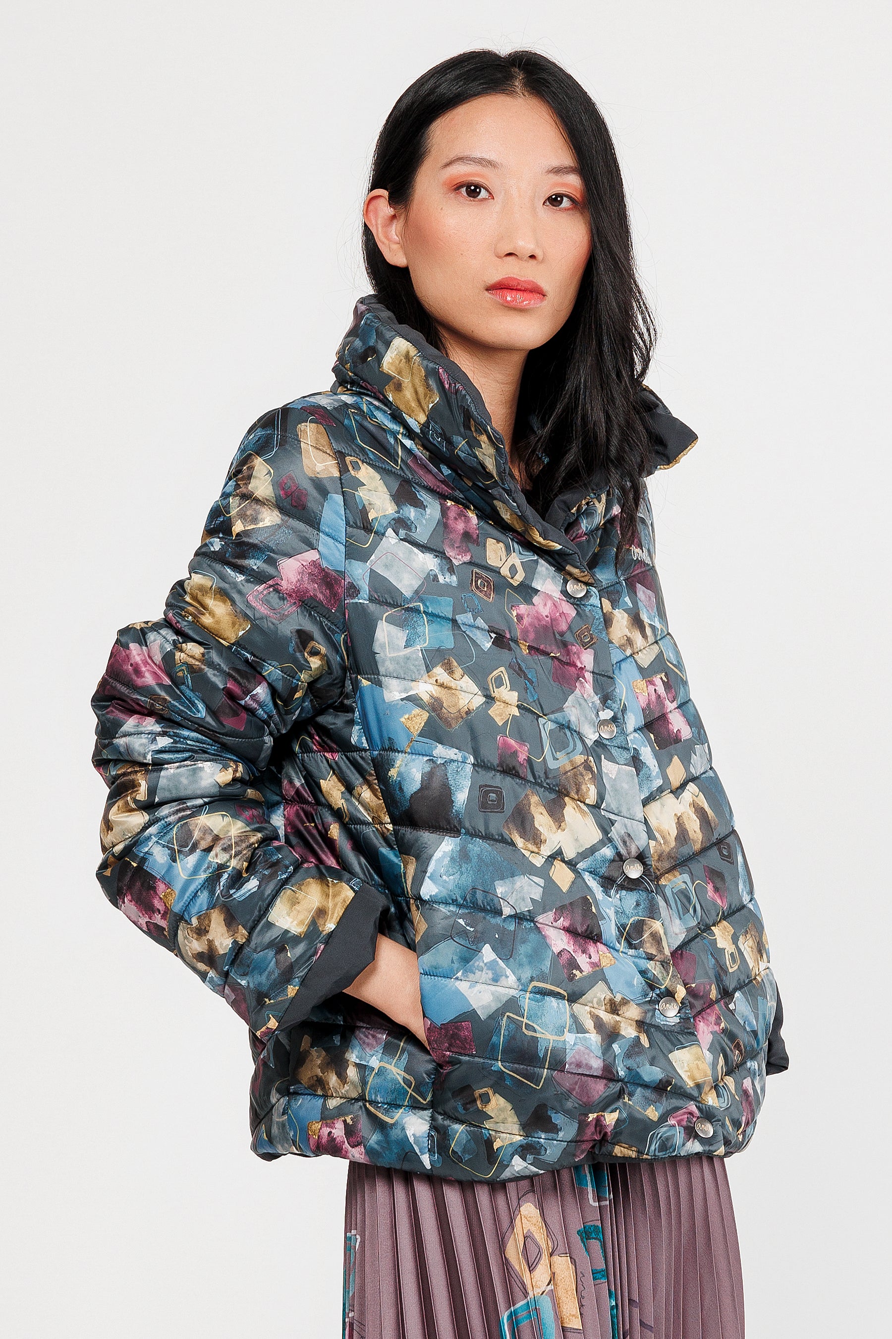 Jacke wendbar grau