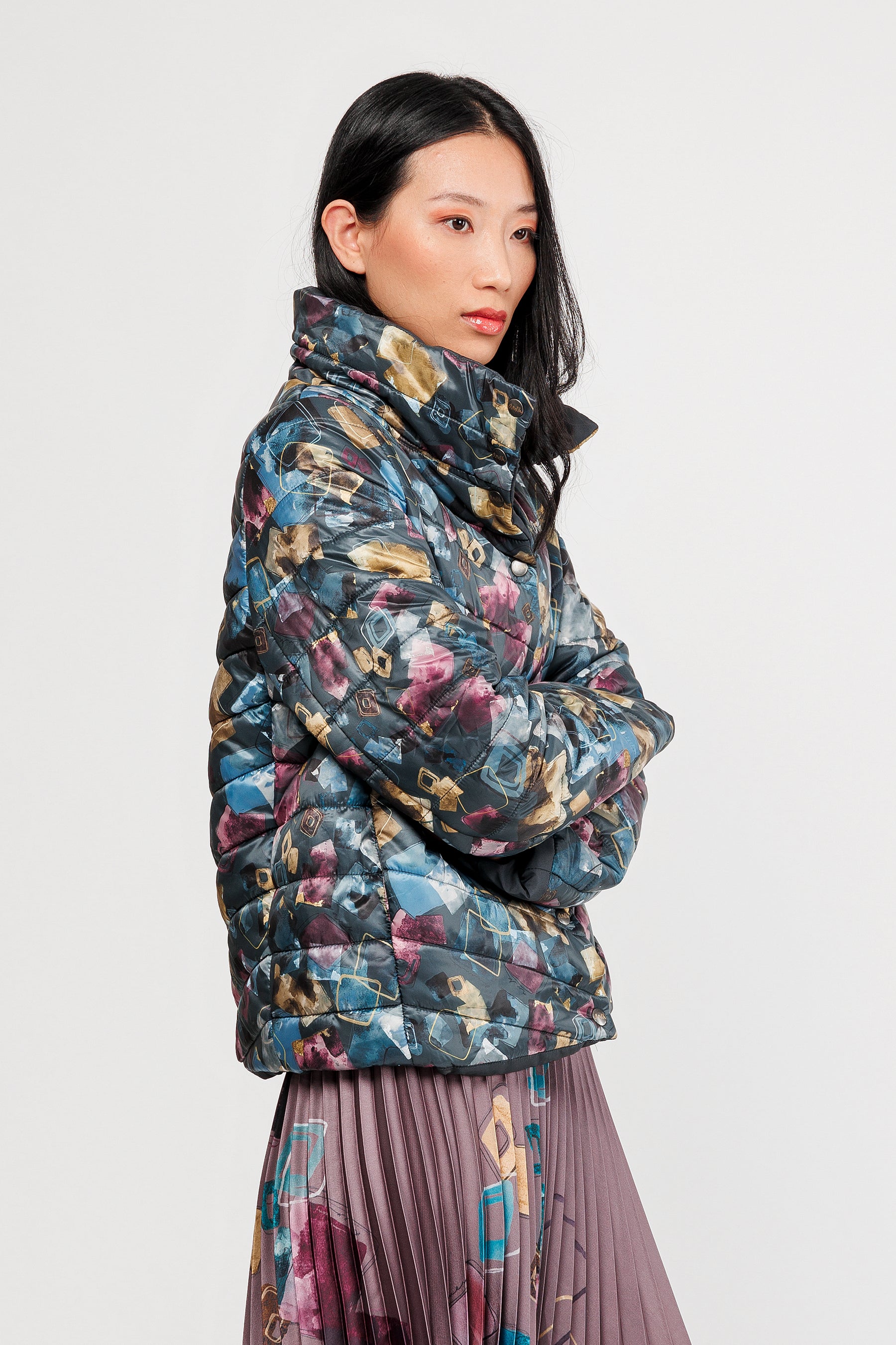 Jacke wendbar grau
