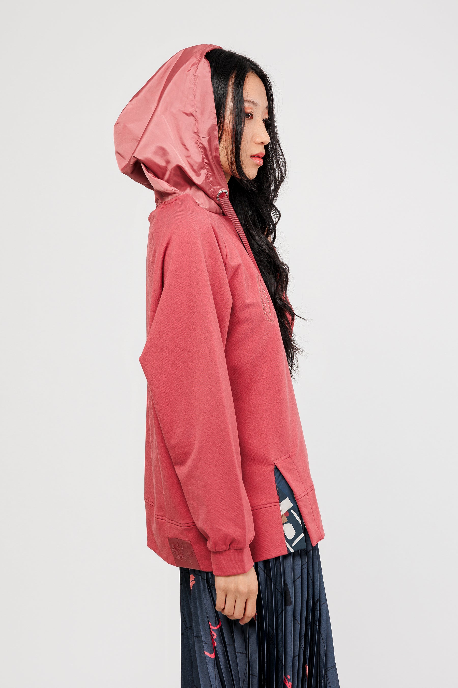 Sweatshirt mit Kapuze terracotta