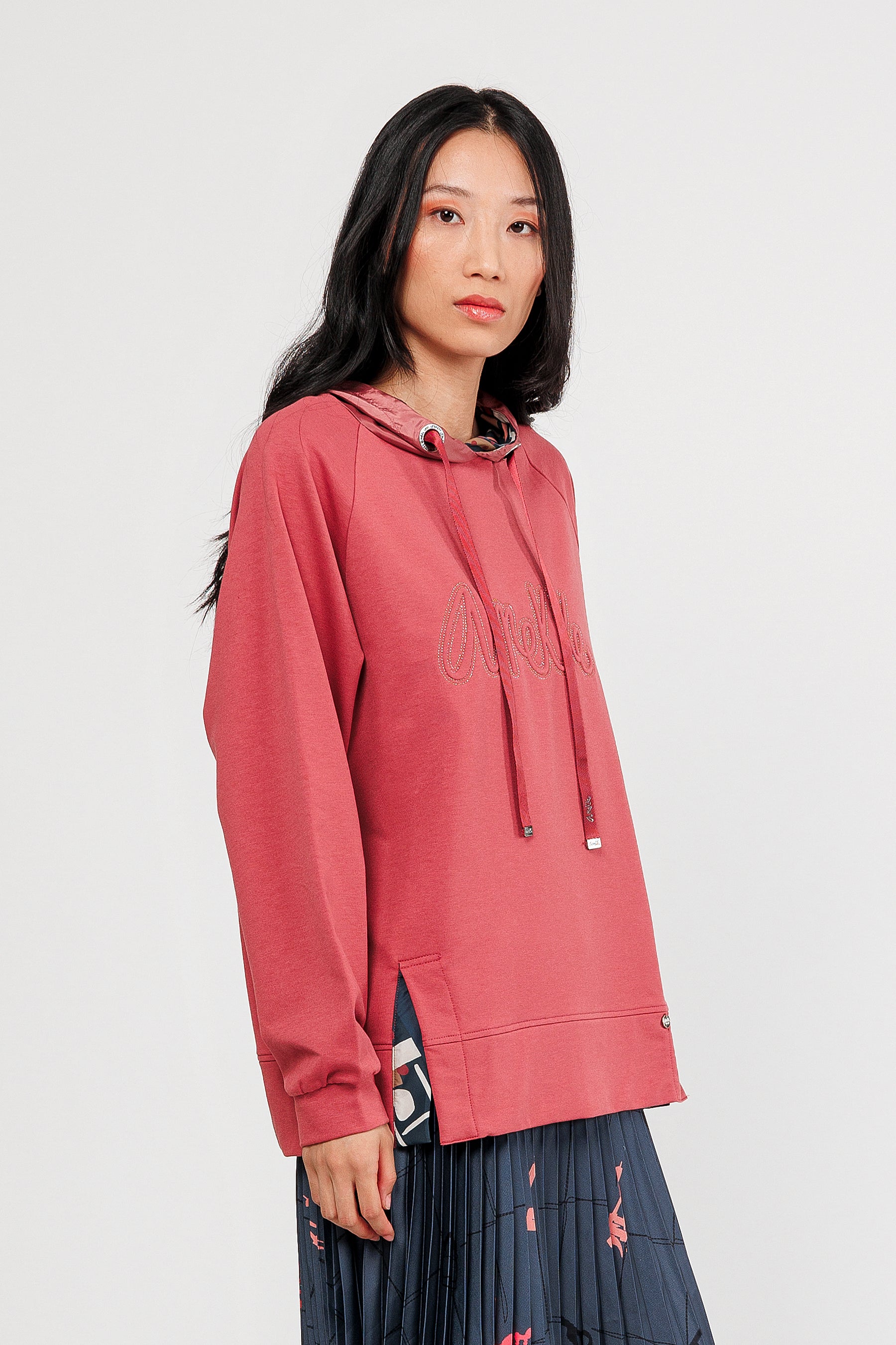 Sweatshirt mit Kapuze terracotta