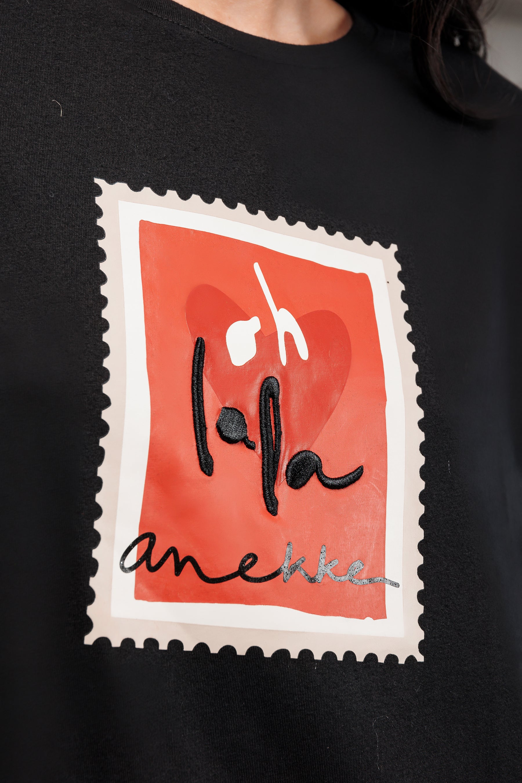 Kurzarm-T-Shirt schwarz Mademoiselle
