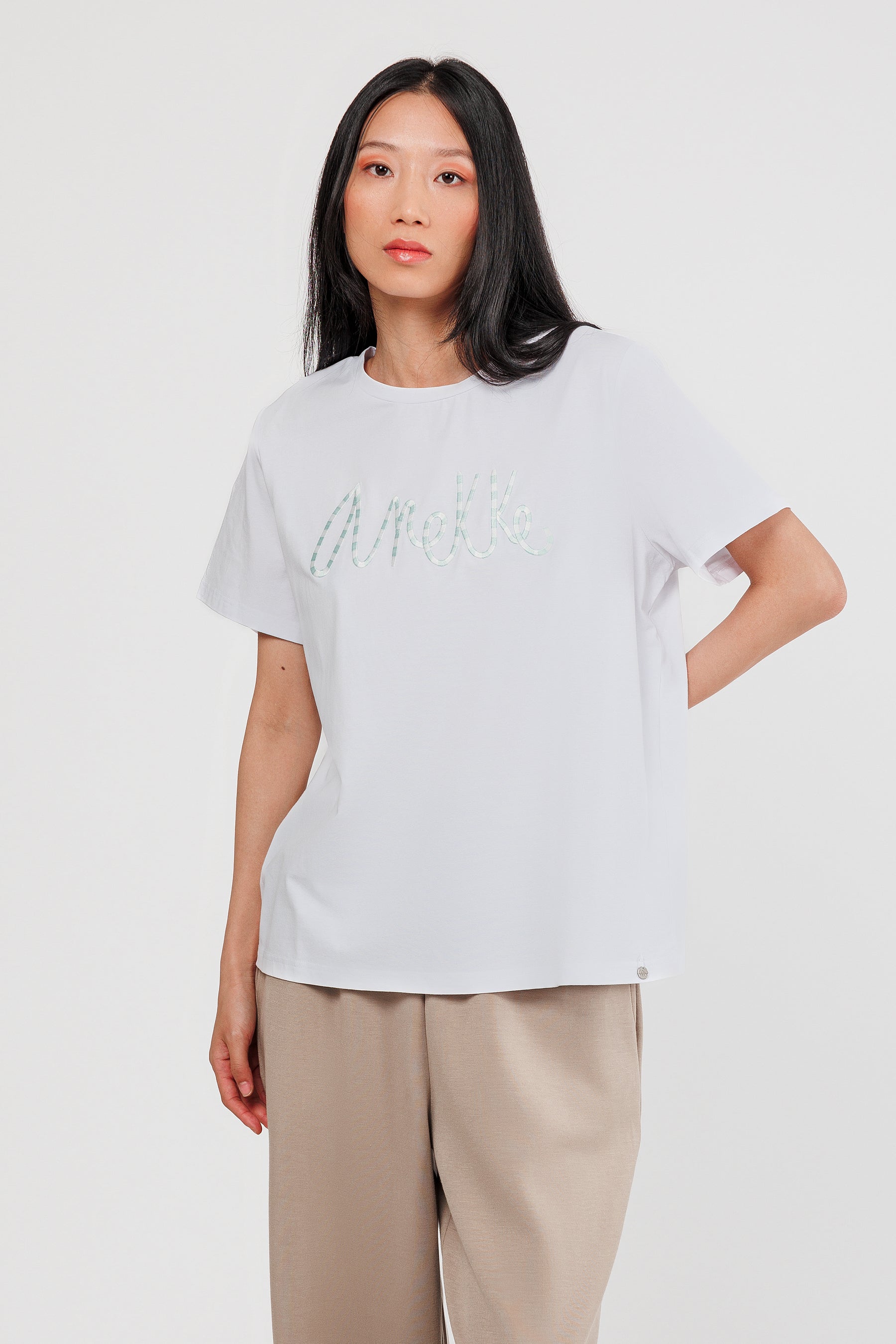 Kurzarm-T-Shirt weiß mit Logo