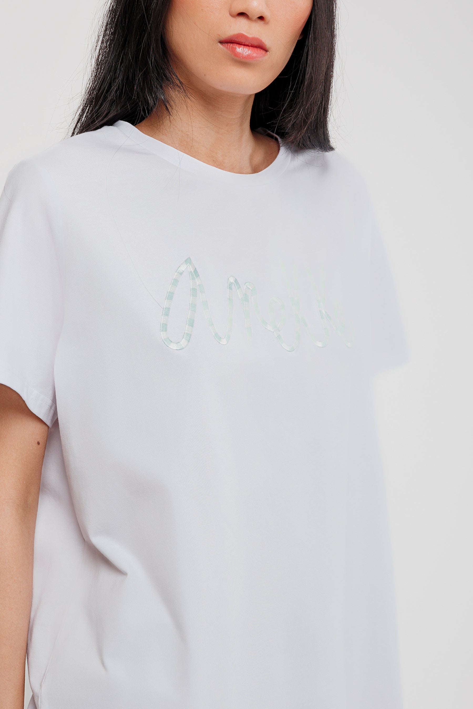 Kurzarm-T-Shirt weiß mit Logo
