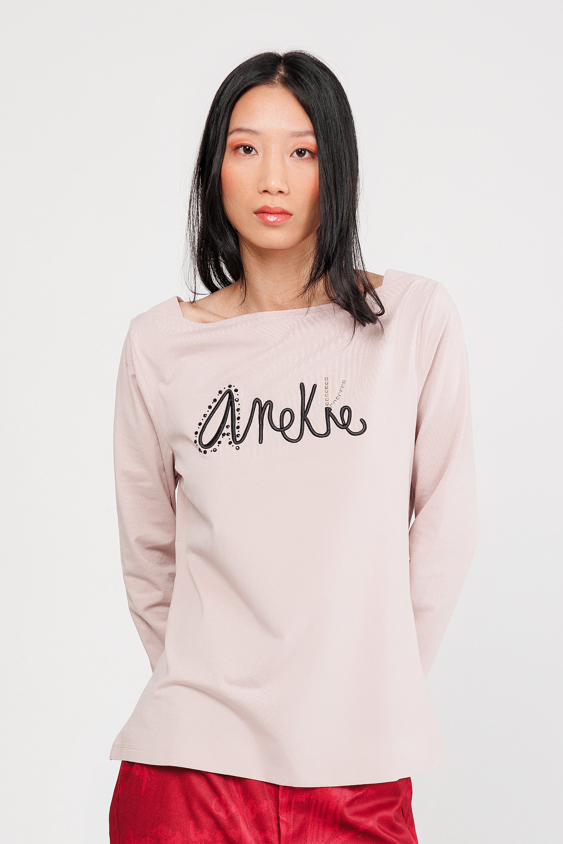 Langarm-T-Shirt rosa