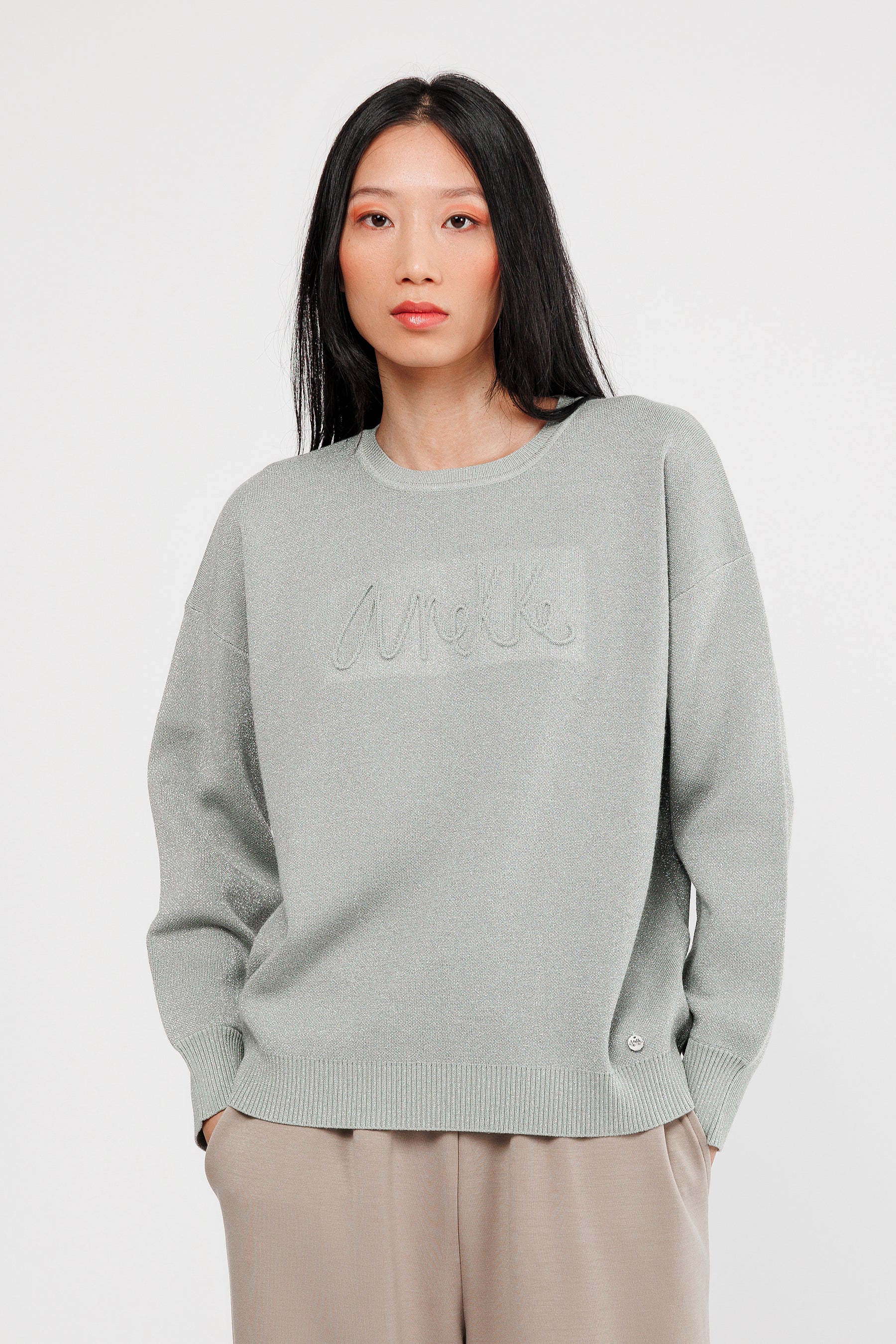 Pullover mint metallisch