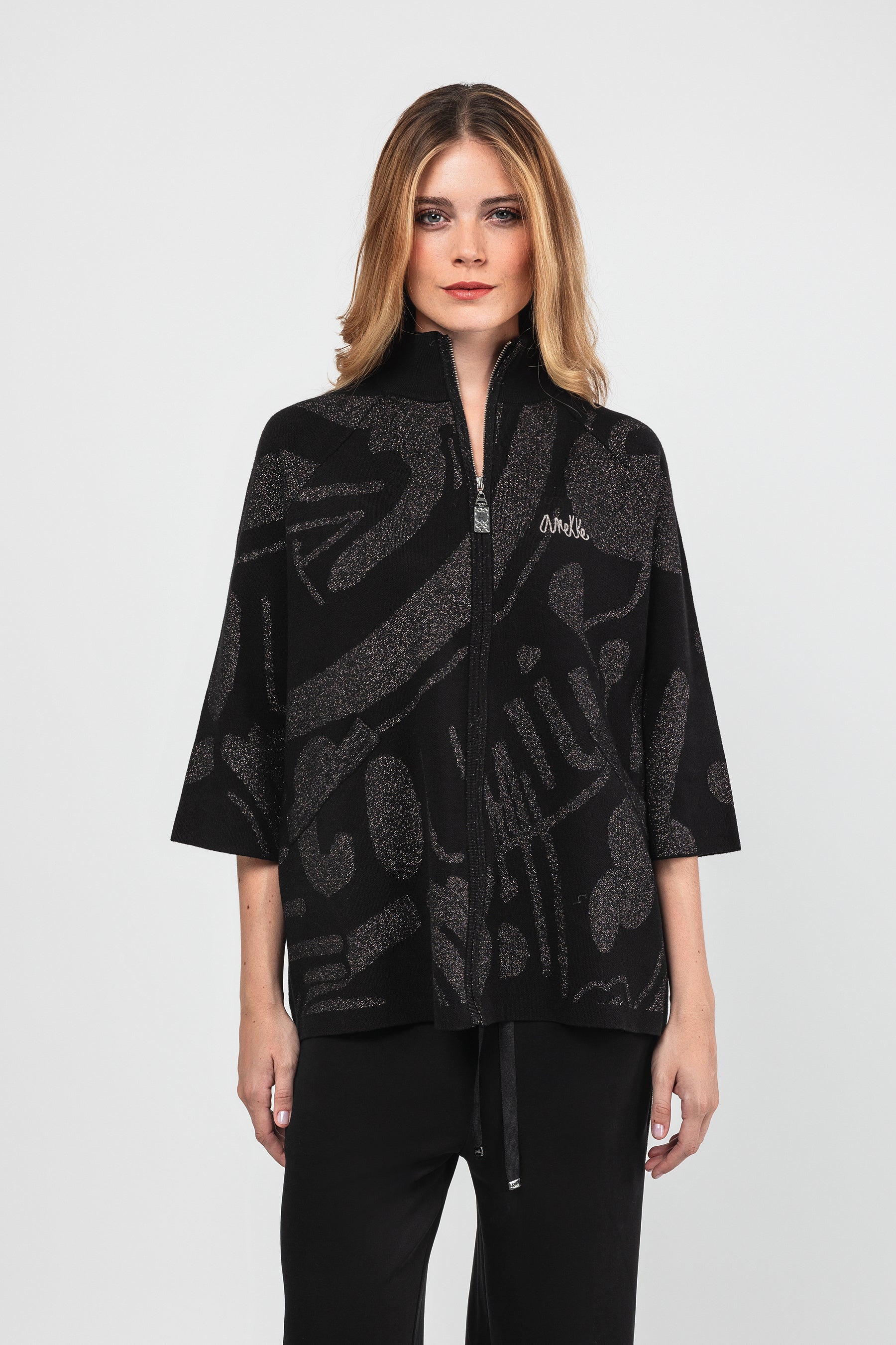 Cardigan schwarz und silber
