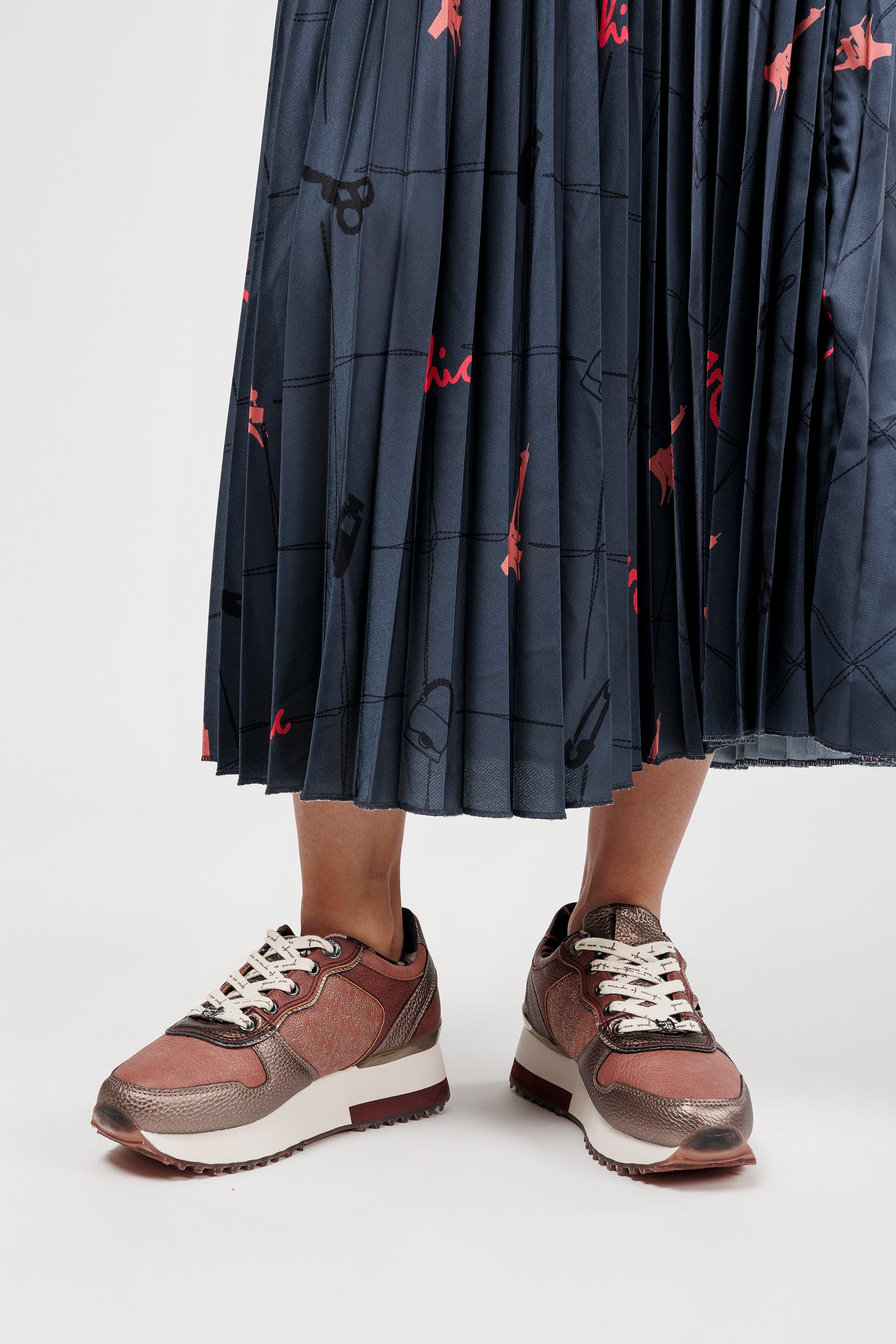 Sneakers Platform rosa metallisch