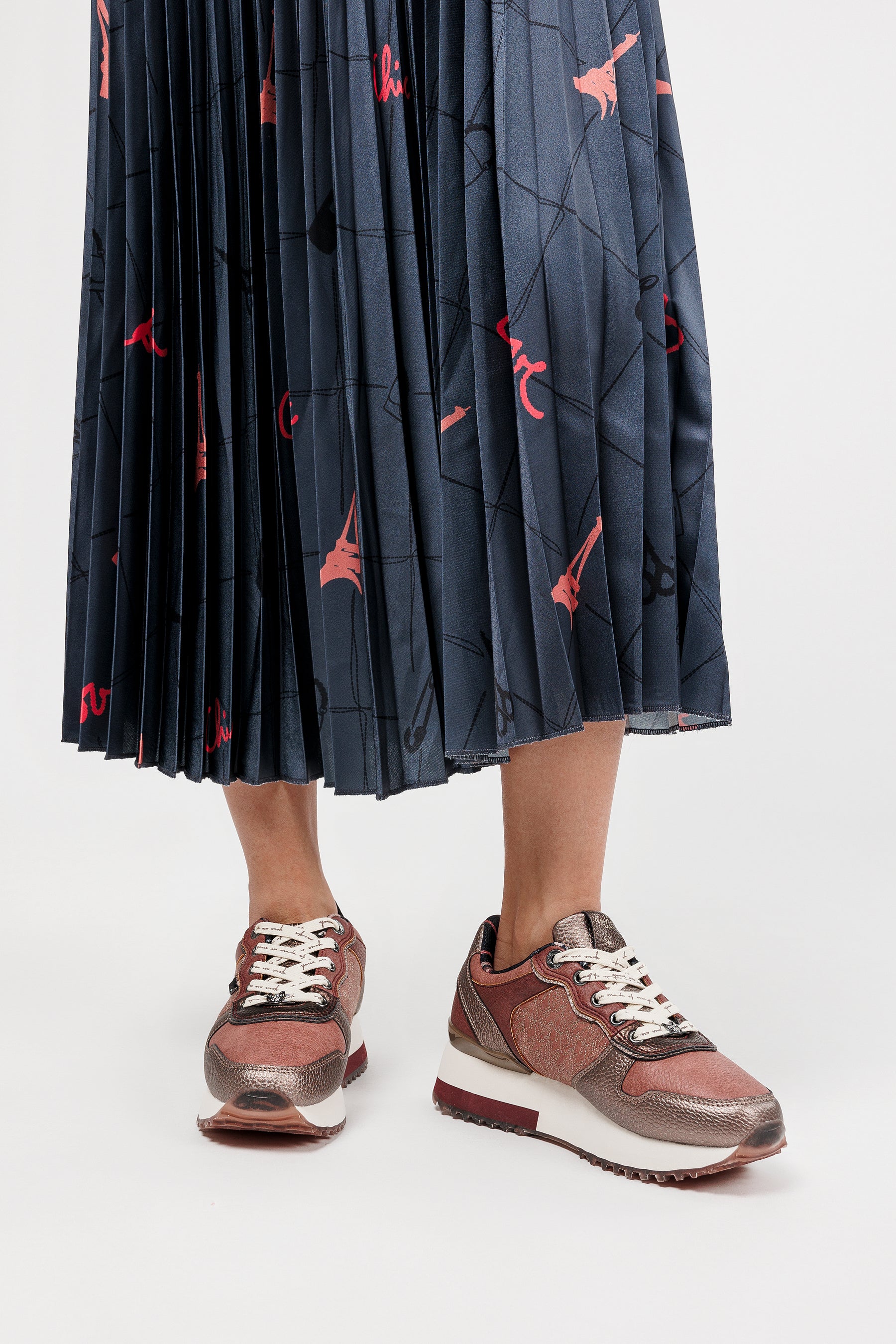 Sneakers Platform rosa metallisch