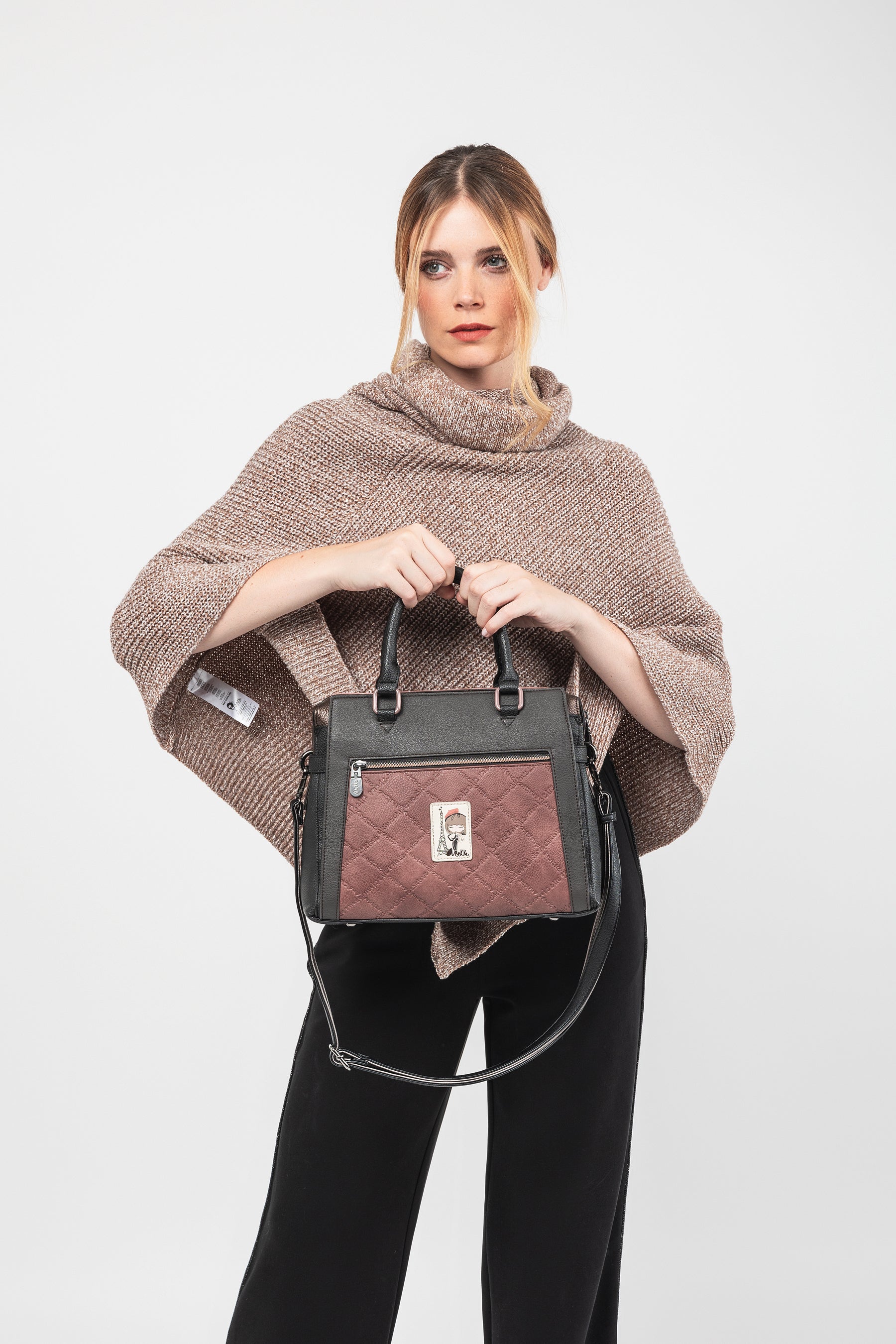 Tasche mit kurzem Henkel und Umhängeriemen Parisian