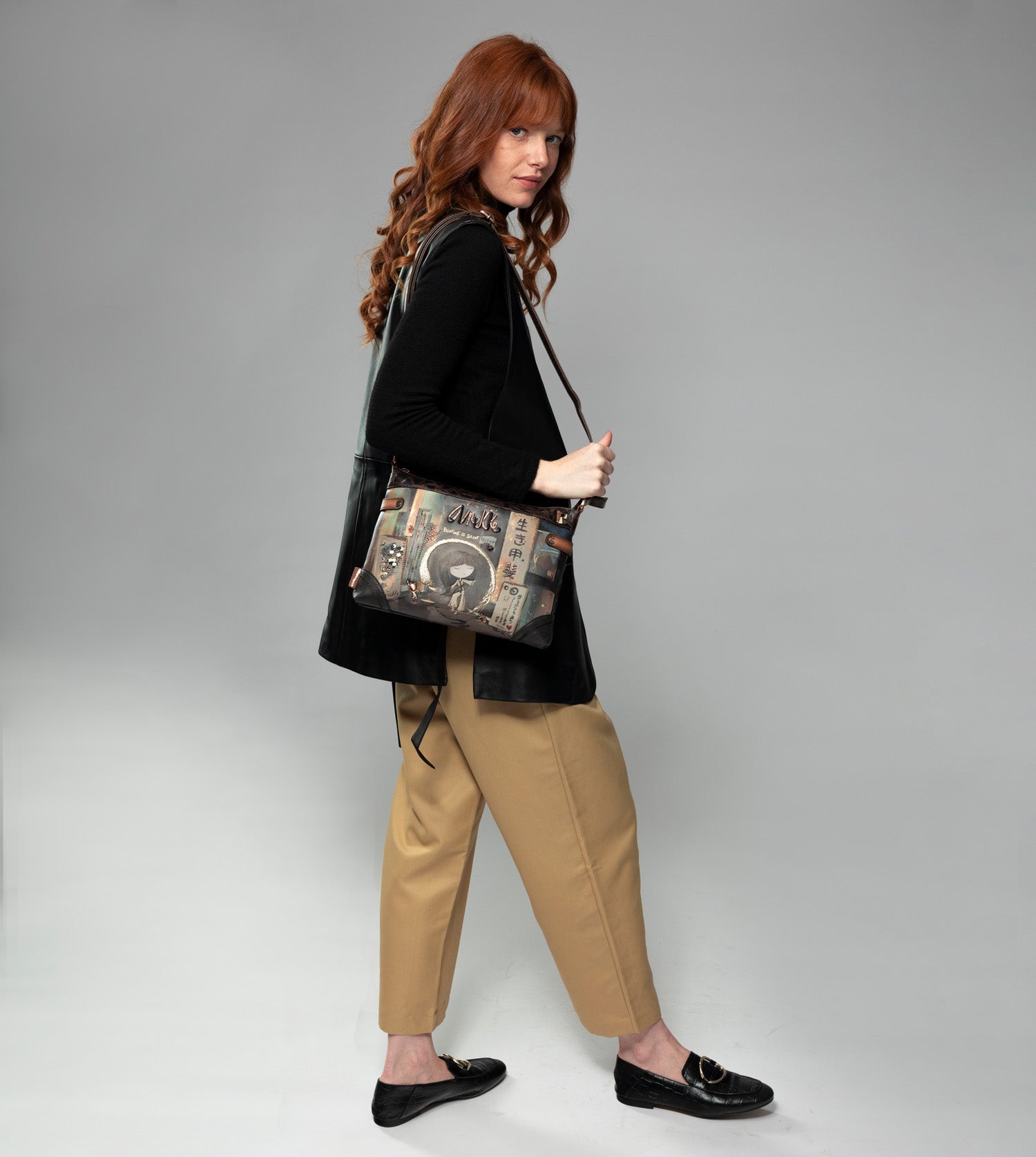 Shōen Mini-Umhängetasche mit zwei Fächern