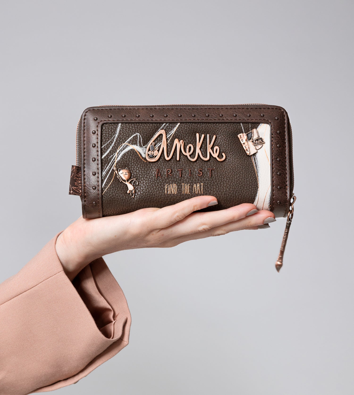 Nature Shodō Große braune RFID-Geldbörse Nature Shodō