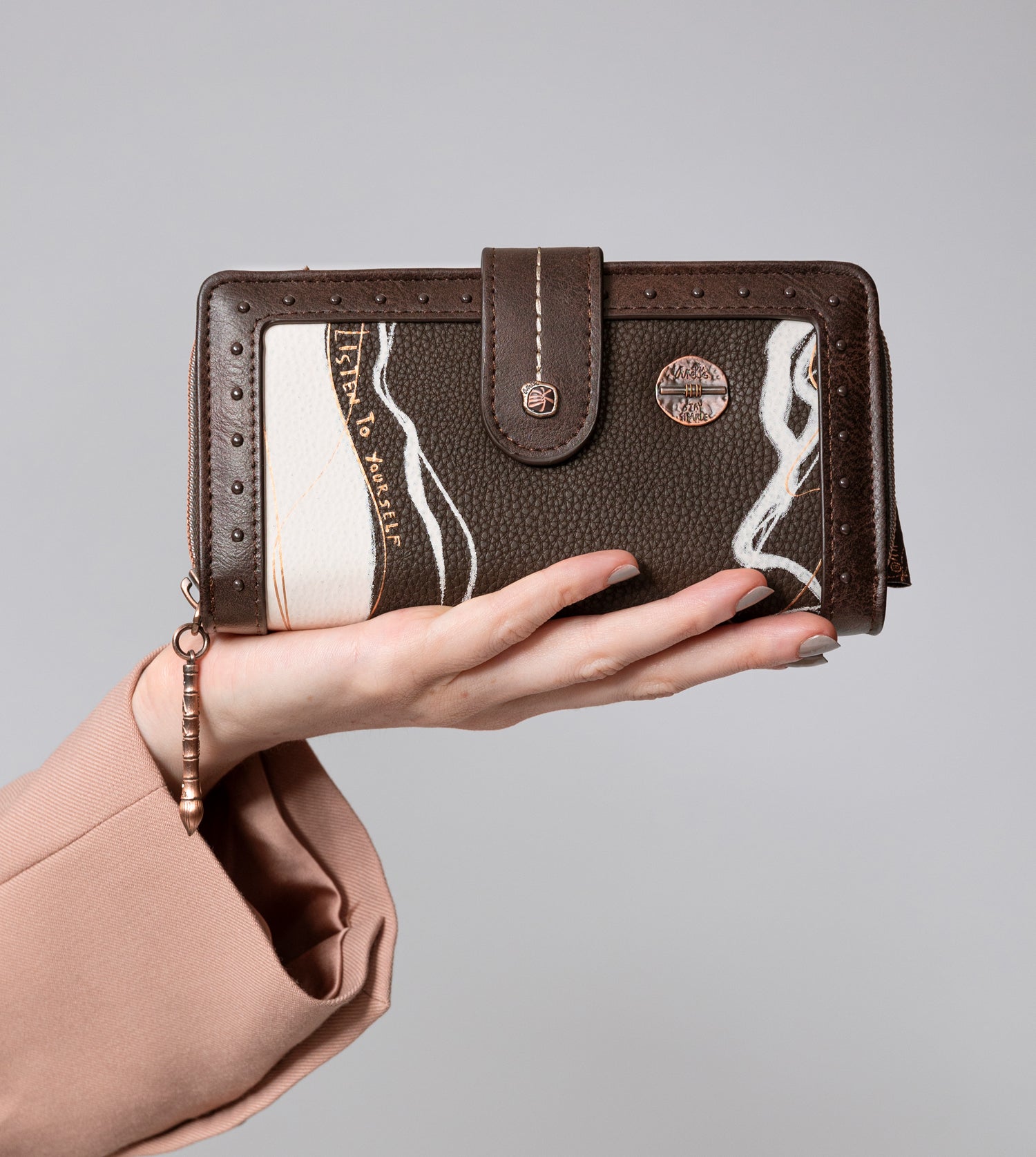 Nature Shodō Große braune RFID-Geldbörse Nature Shodō