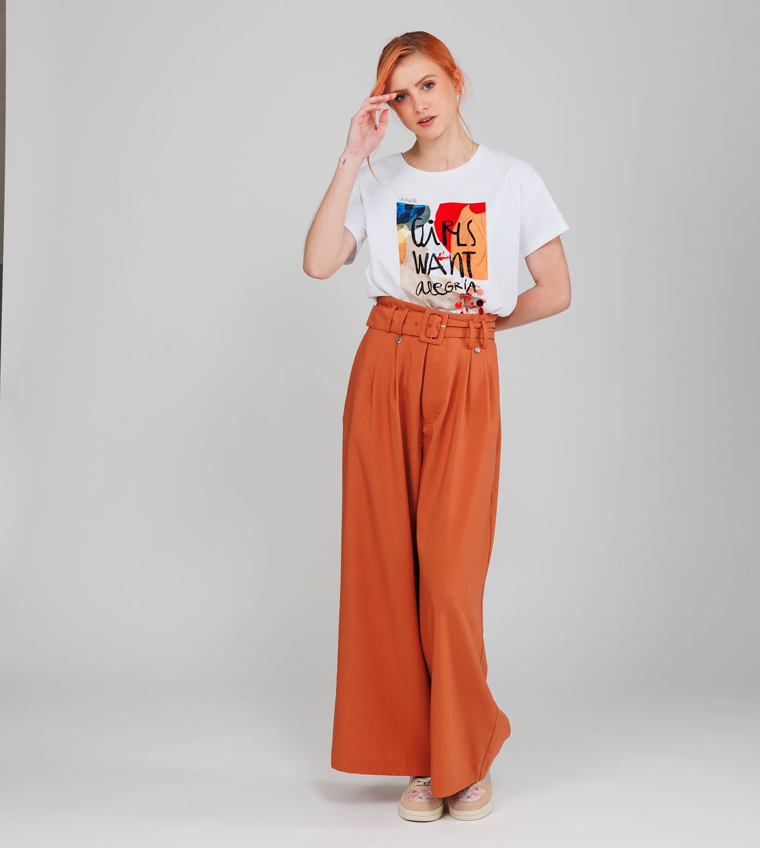 Weißes Kurzarm-T-Shirt Alma