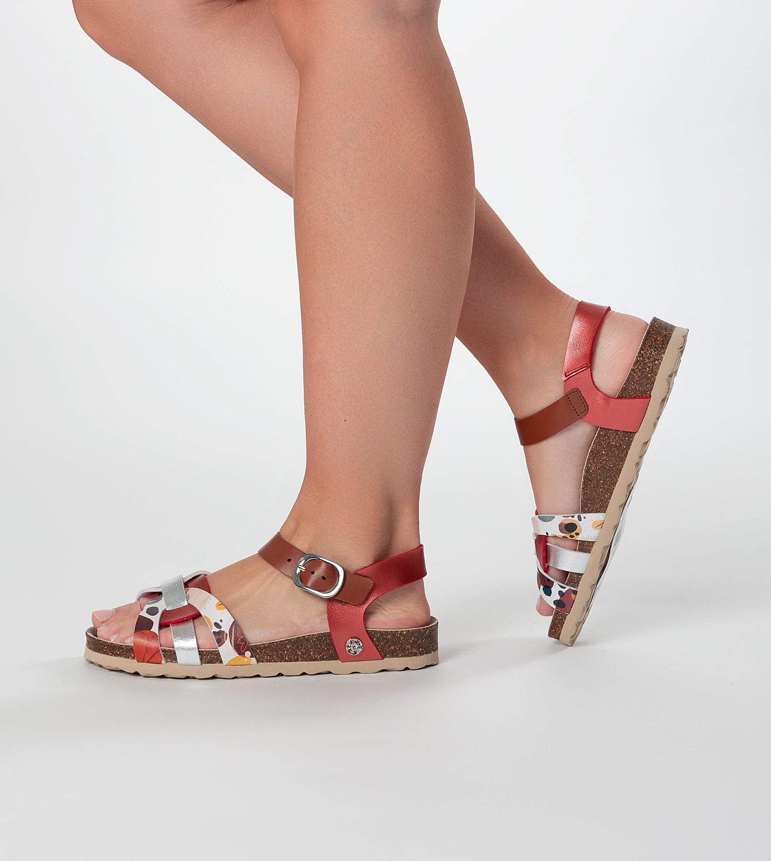 Alma rote Sandalen mit Riemchen
