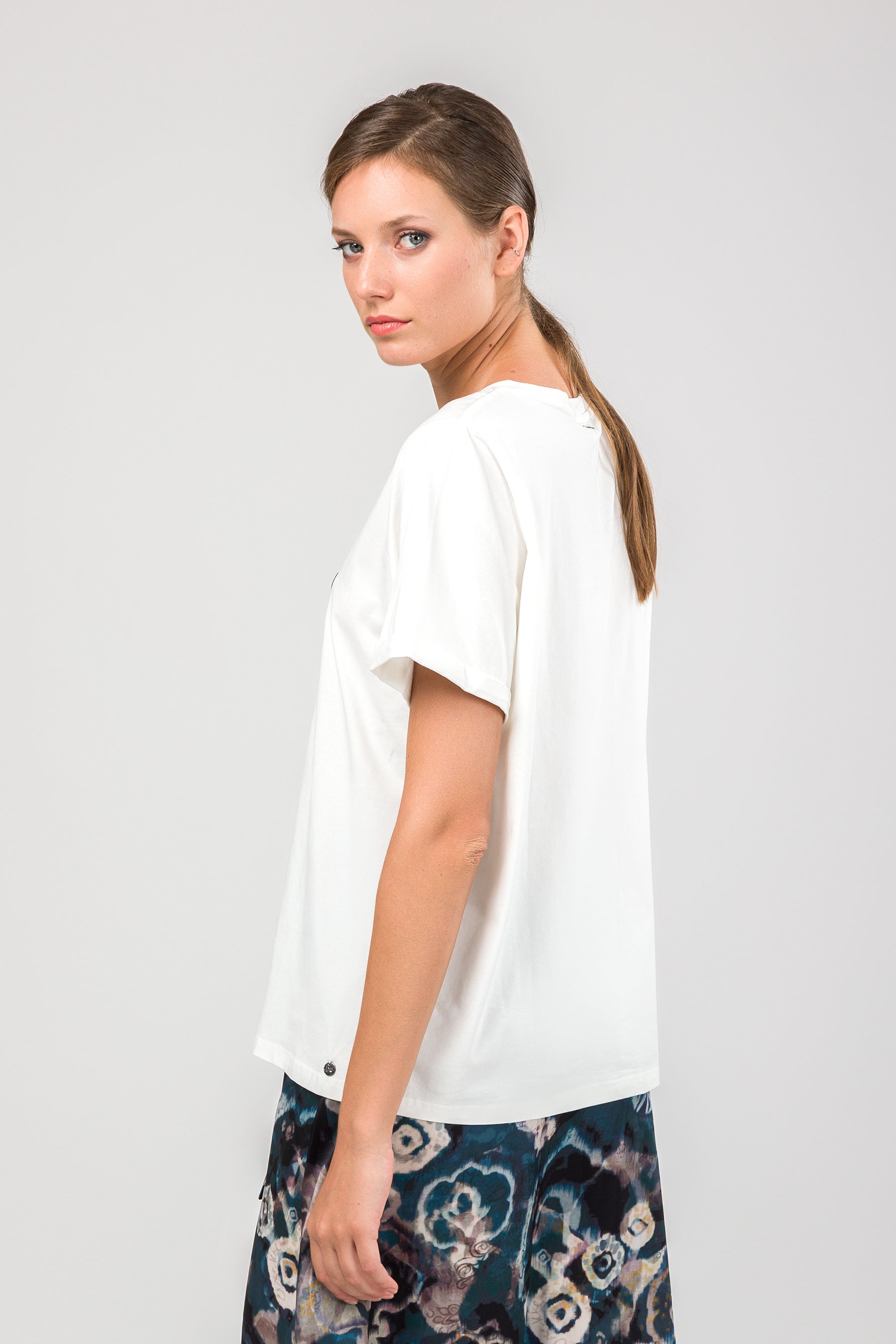 Kurzarm-T-Shirt weiß Studio