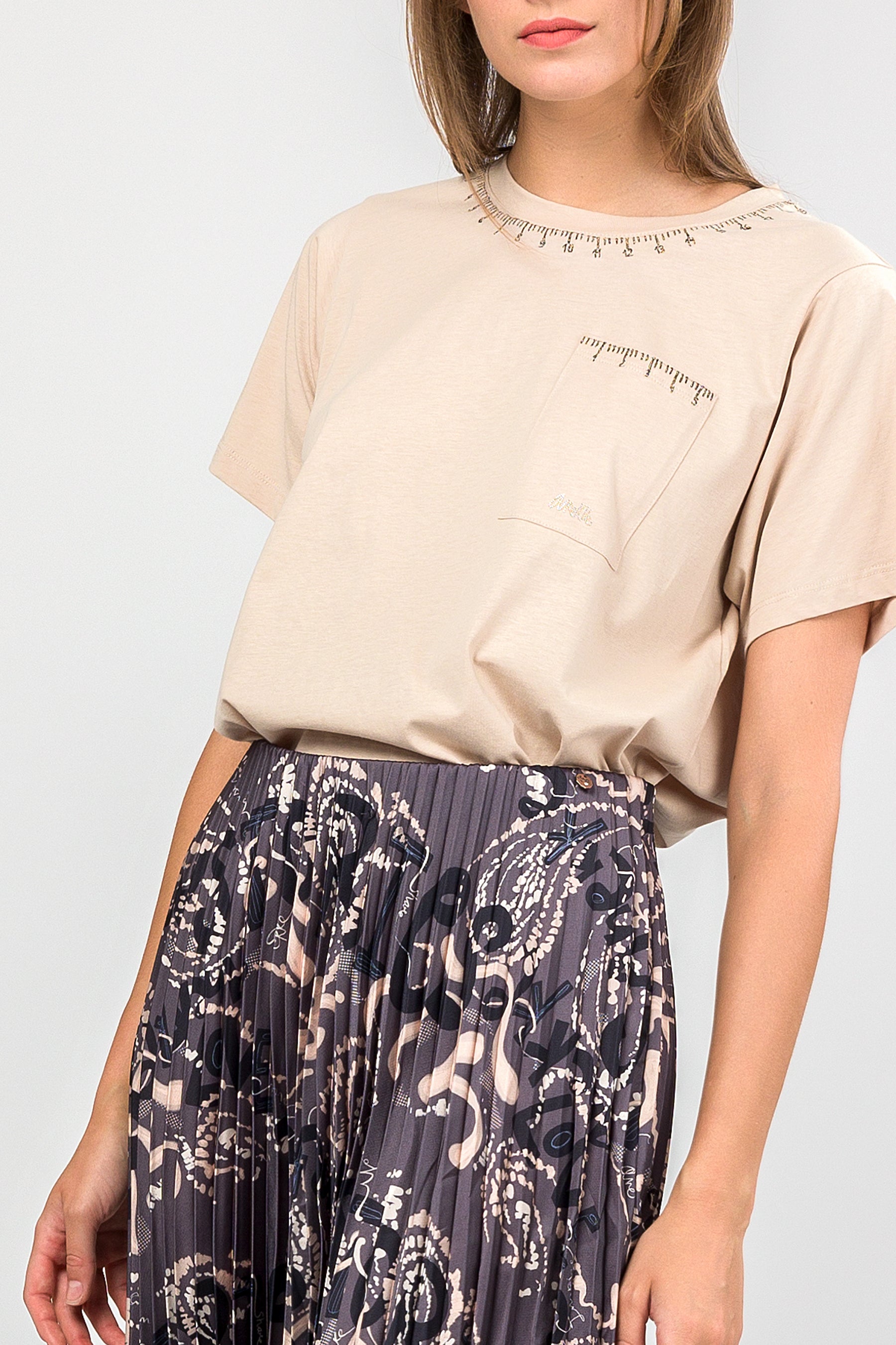 Kurzarm-T-Shirt beige Studio