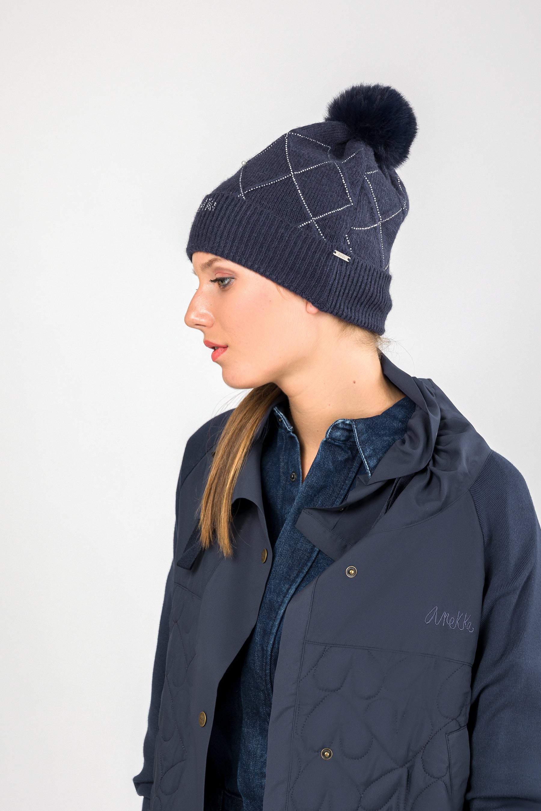Strickmütze marineblau