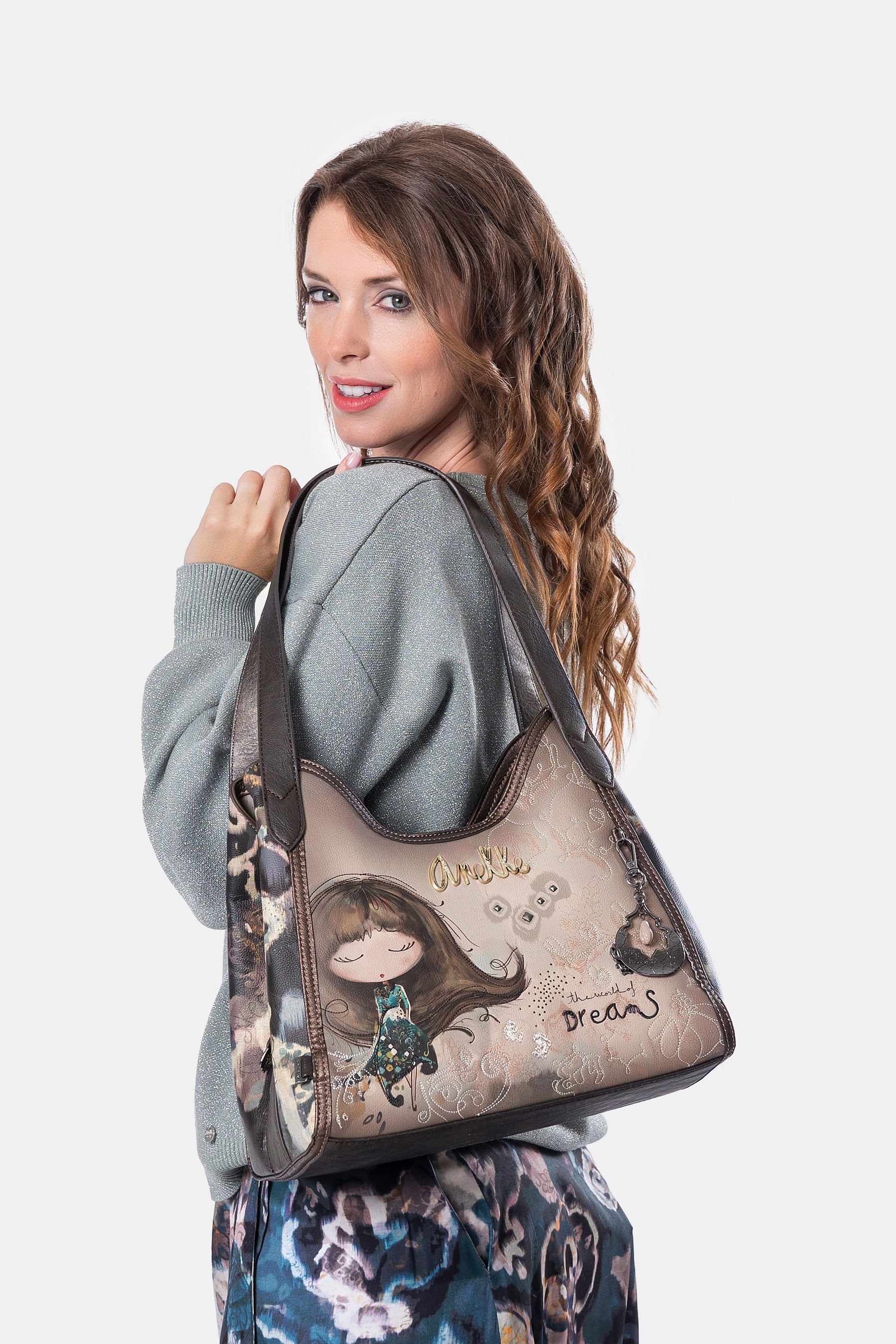 Schultertasche mit 2 Henkeln Real