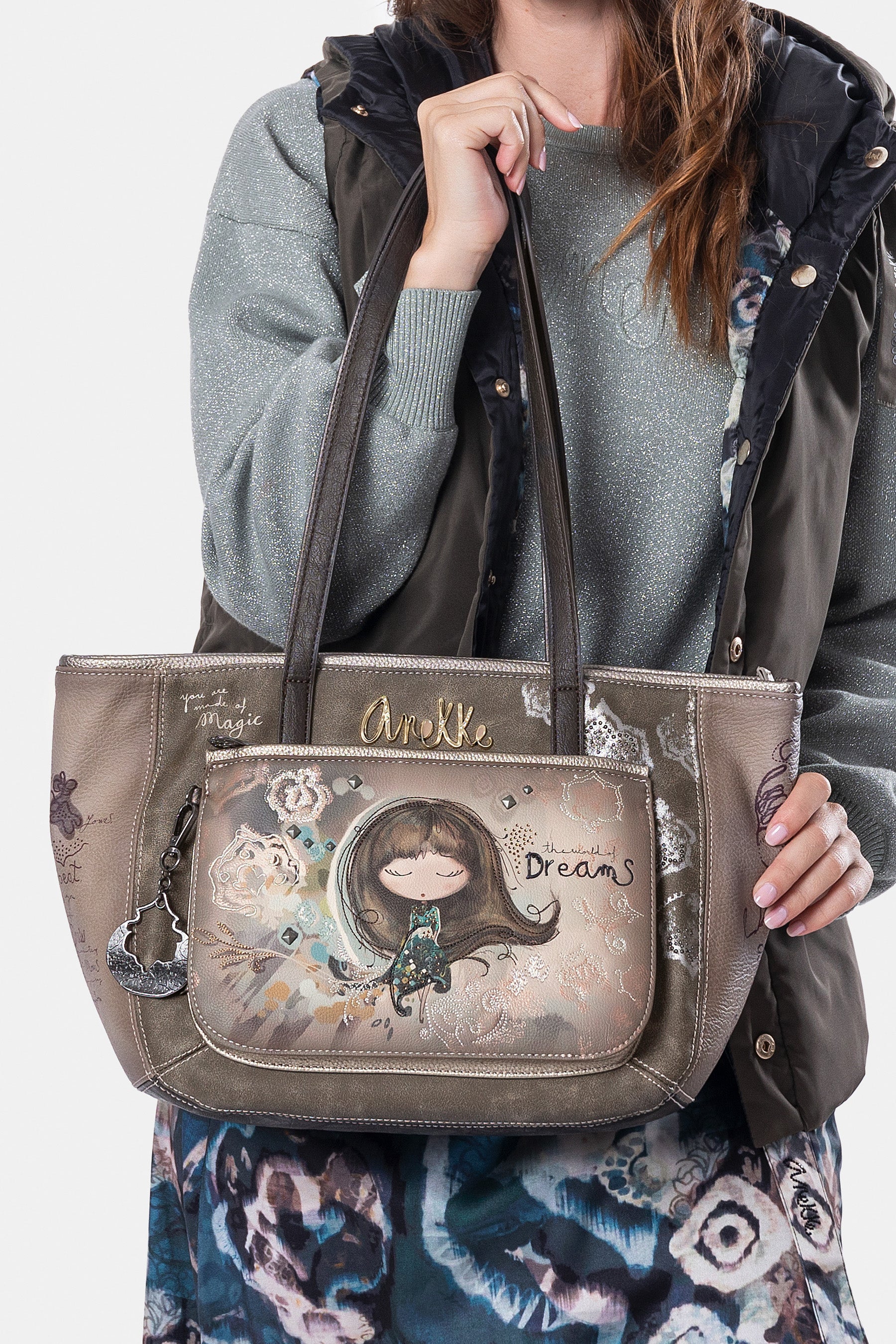 Schultertasche Real groß