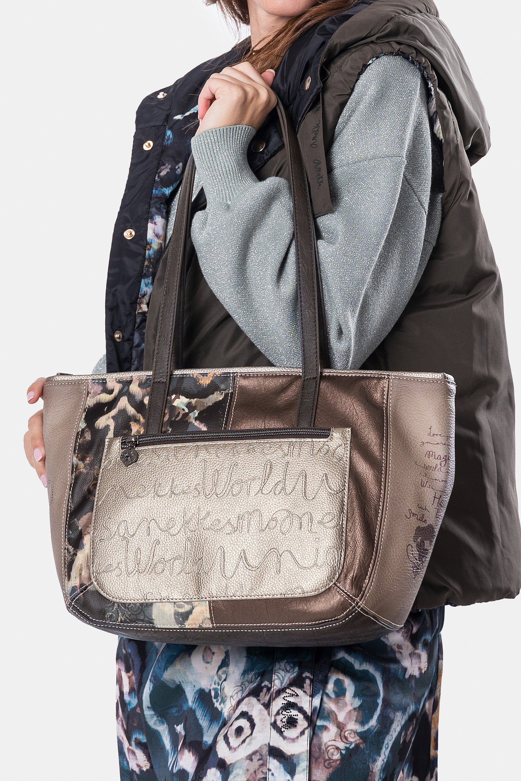 Schultertasche Real groß