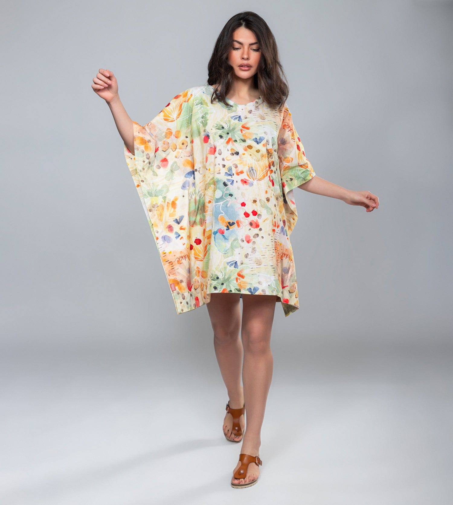 Kaftan mit Naturprint