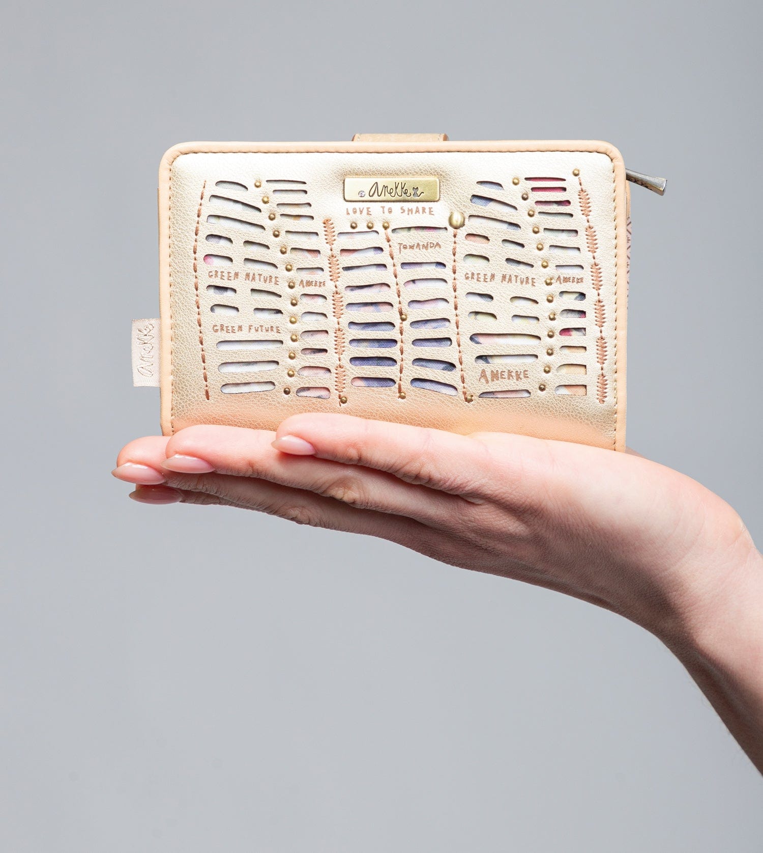 Nature Pachamama goldene mittelgroße RFID-Geldbörse