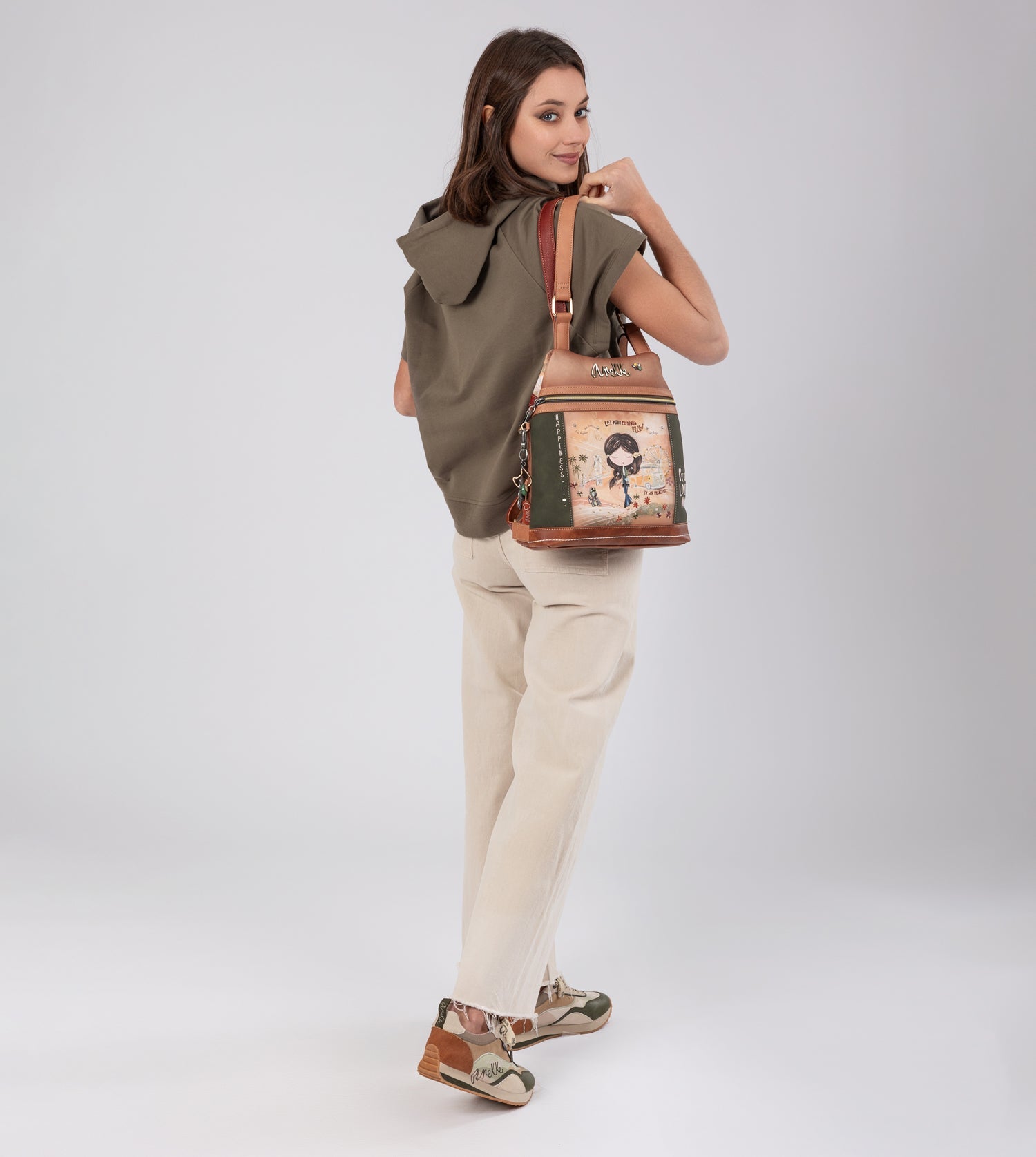 Anekke Peace & Love Kamel Anti-Diebstahl-Rucksack