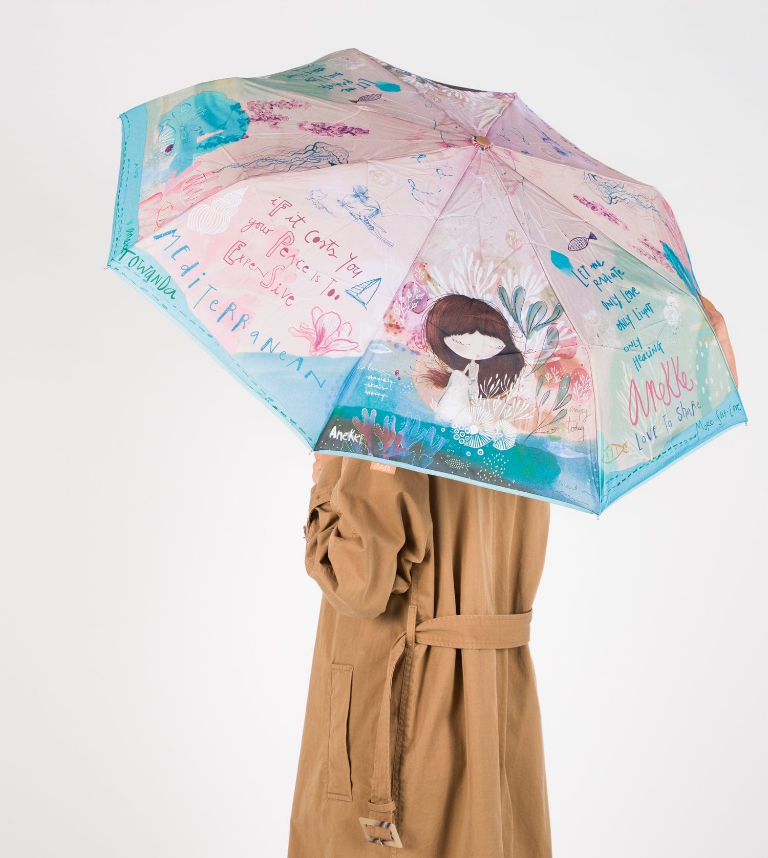 Mediterraner Automatik-Taschenschirm