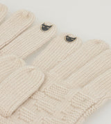 Beige gestrickte Handschuhe