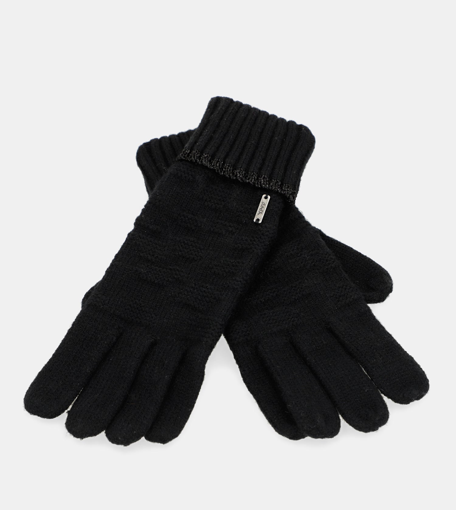 Schwarze Strickhandschuhe