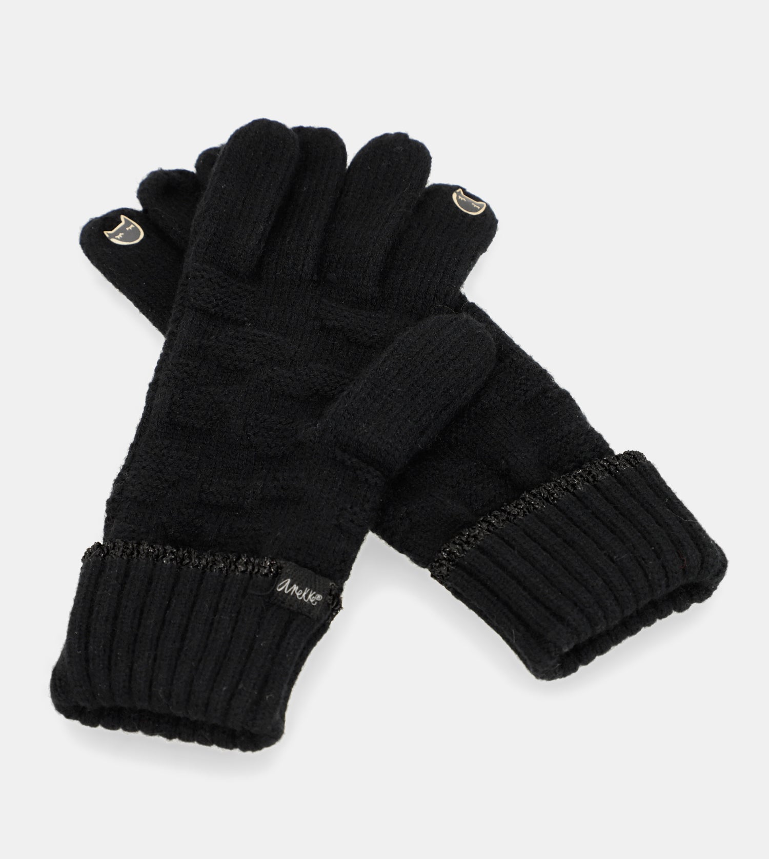 Schwarze Strickhandschuhe
